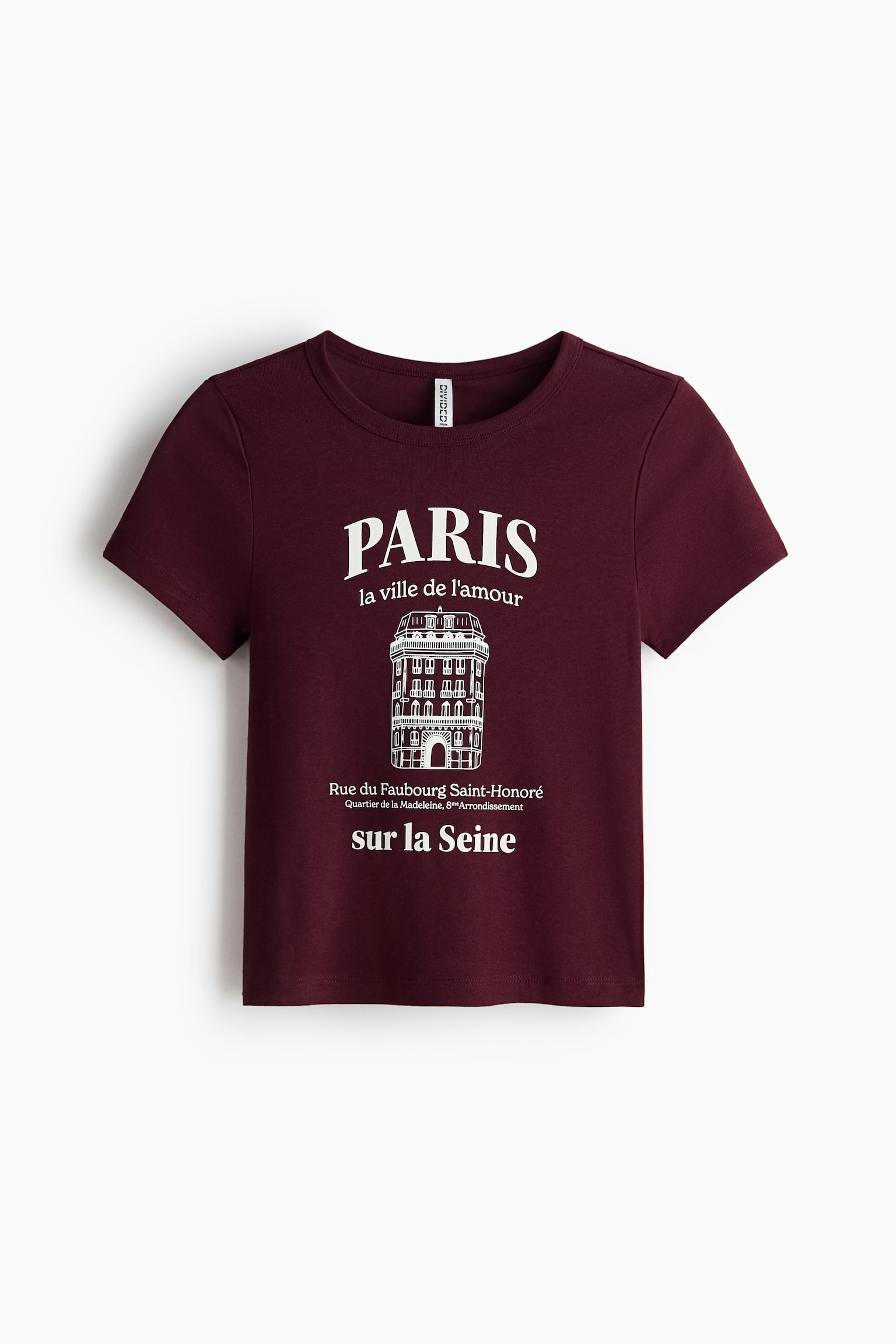 Print-motif T-shirt - Burgundy/Paris - 1