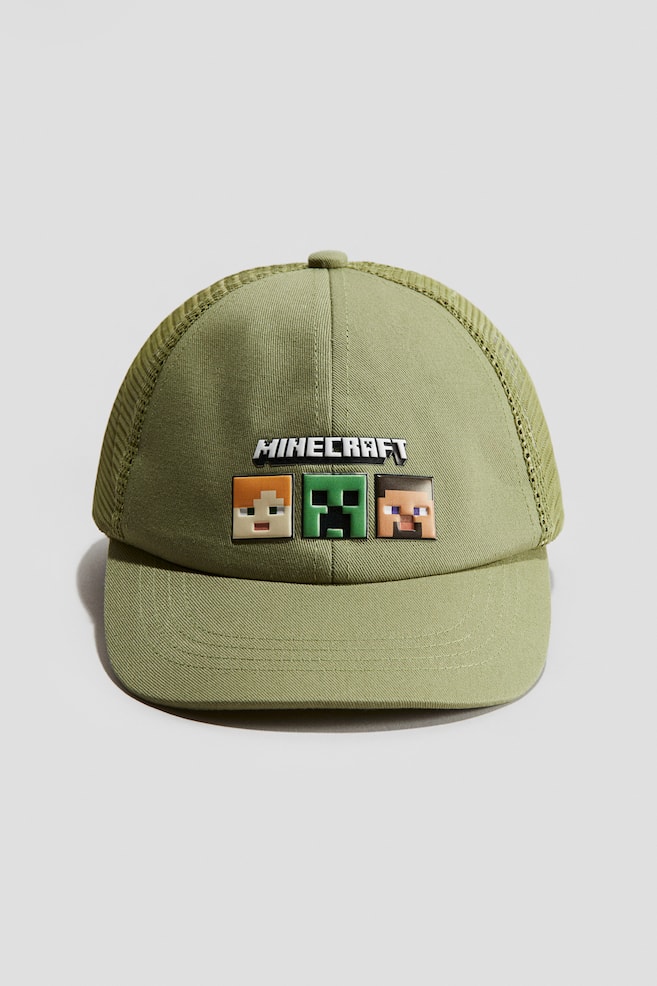 Motif-detail cotton cap - Khaki green/Minecraft/Navy blue/Pokémon/Black/Minecraft/Beige/Pokémon - 1
