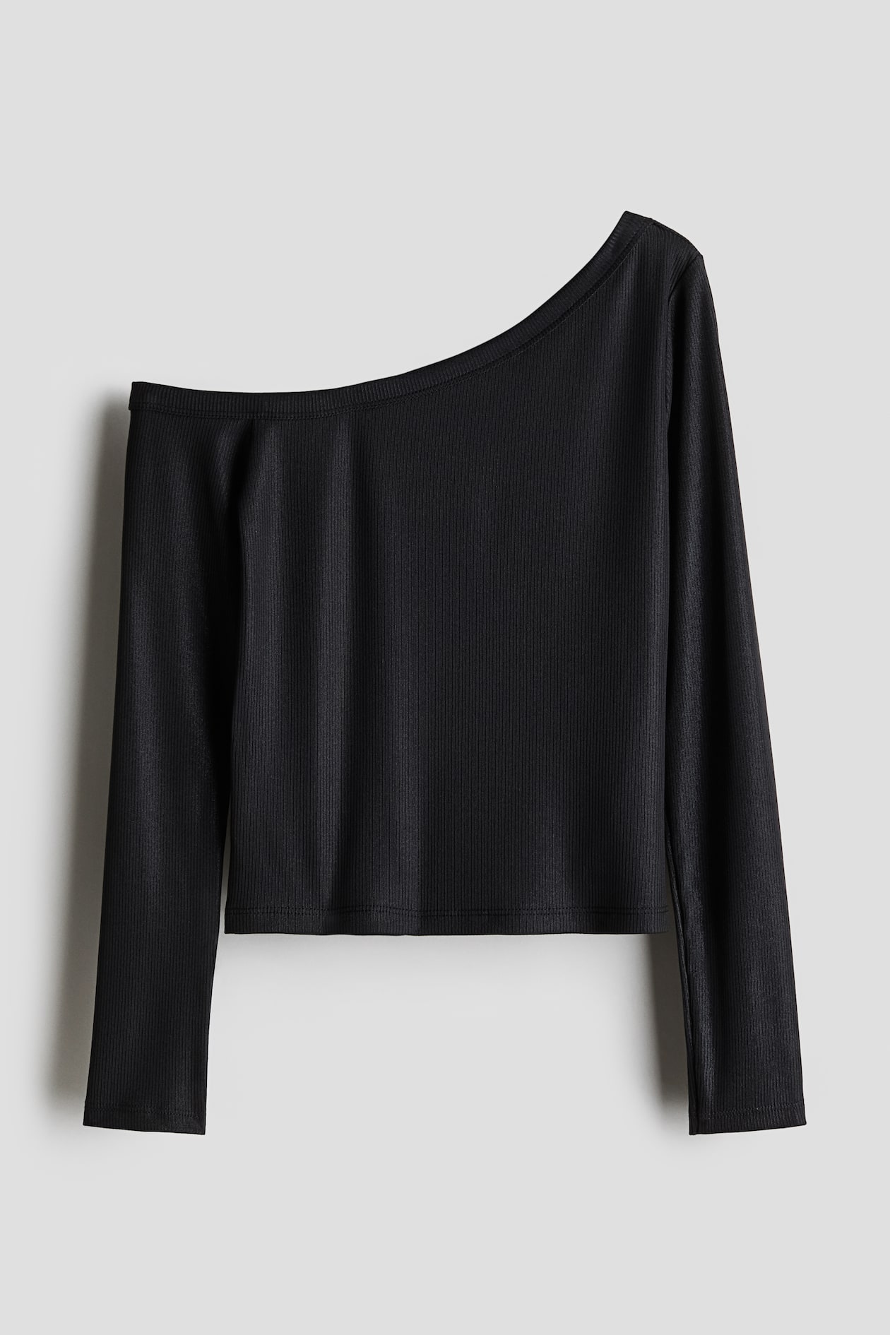 Ribbed One-Shoulder Top Black Kids H&M CA