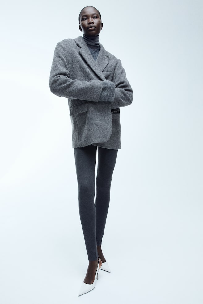 Oversized wool-blend blazer - Dark grey - 3