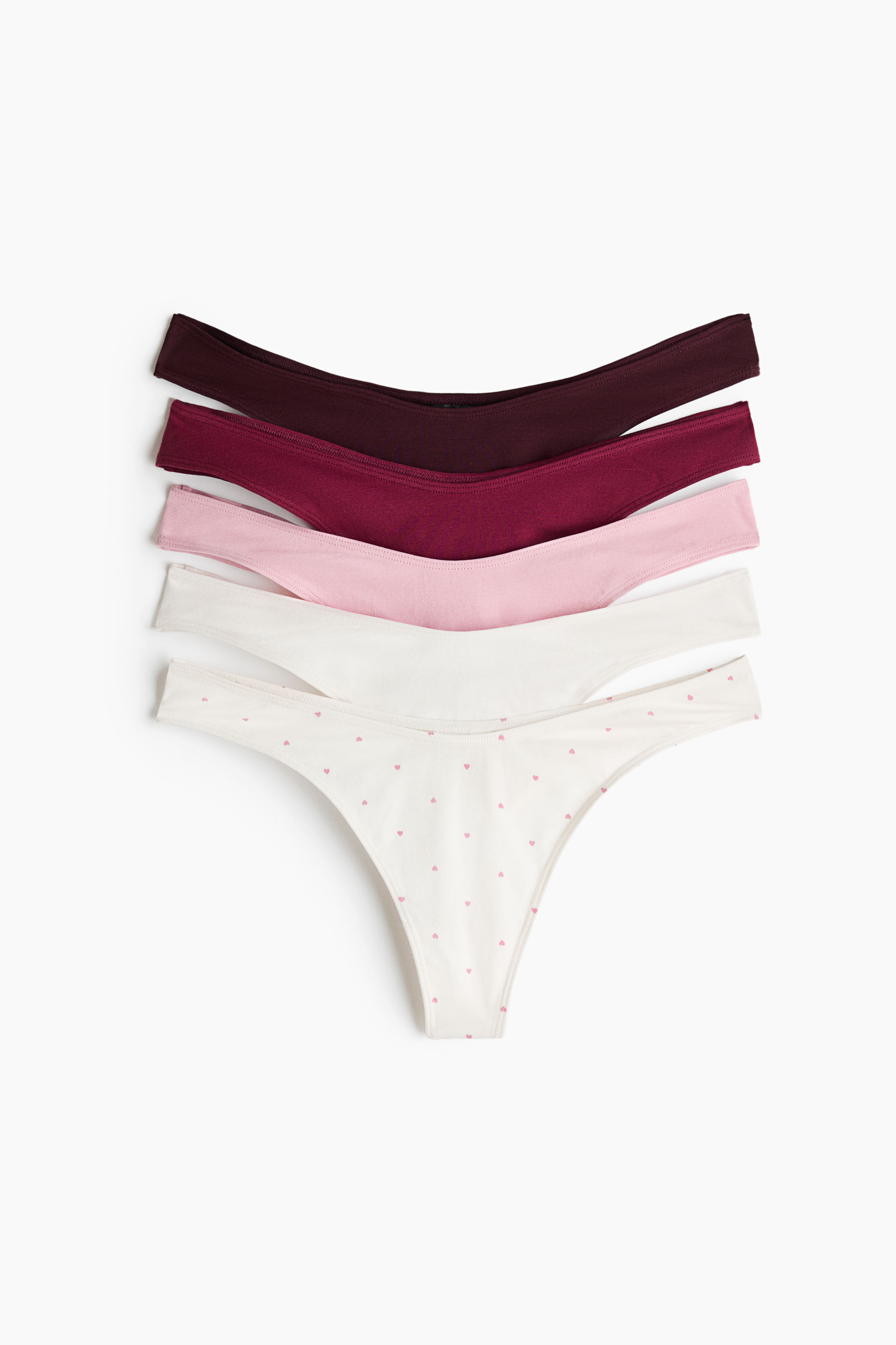 Lot de 5 culottes Thong en coton