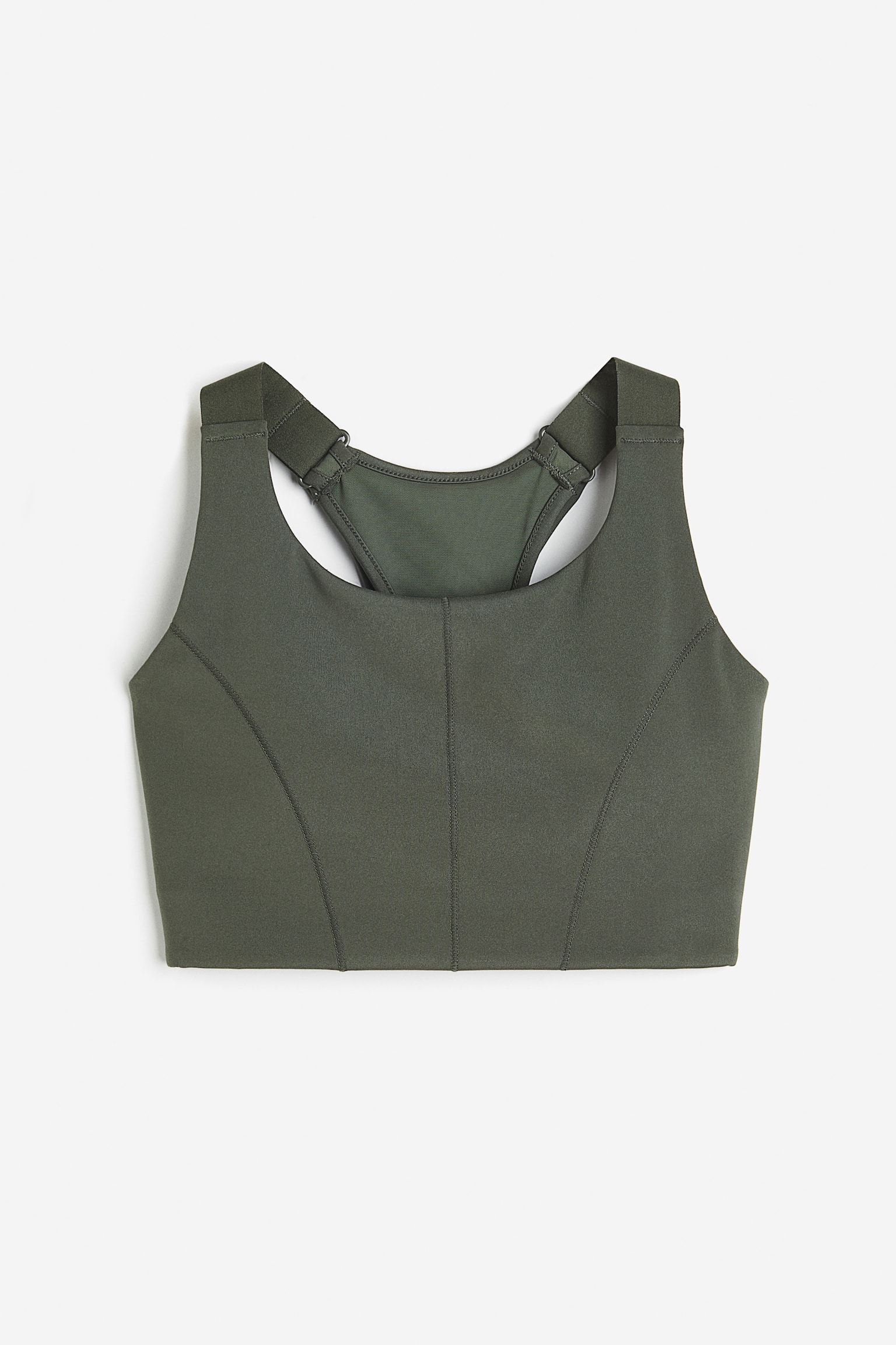 High Support Sports bra in DryMove™ - Dark khaki green/White/Dark grey/Black - 2