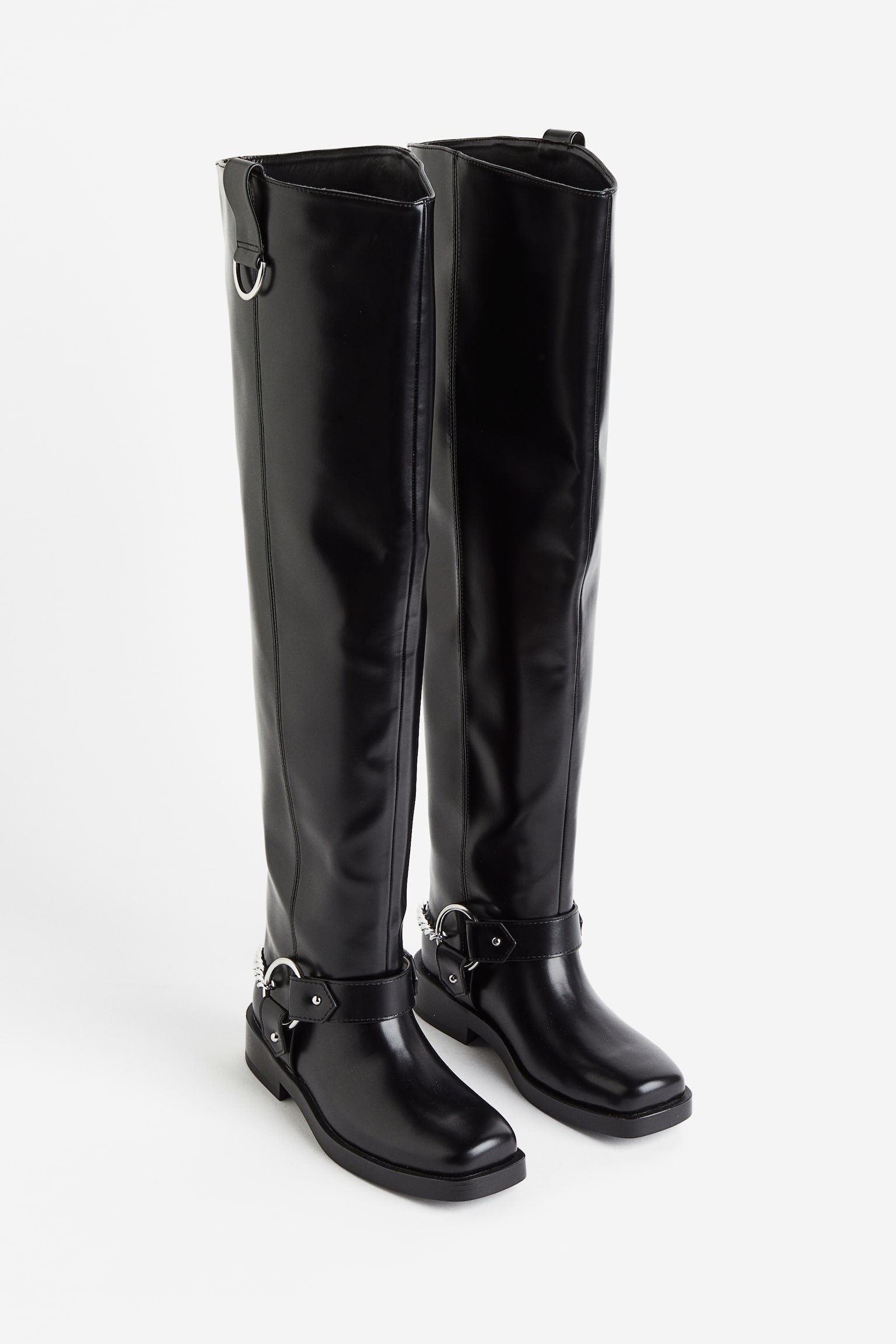 Over-the-knee biker boots - Black - 2