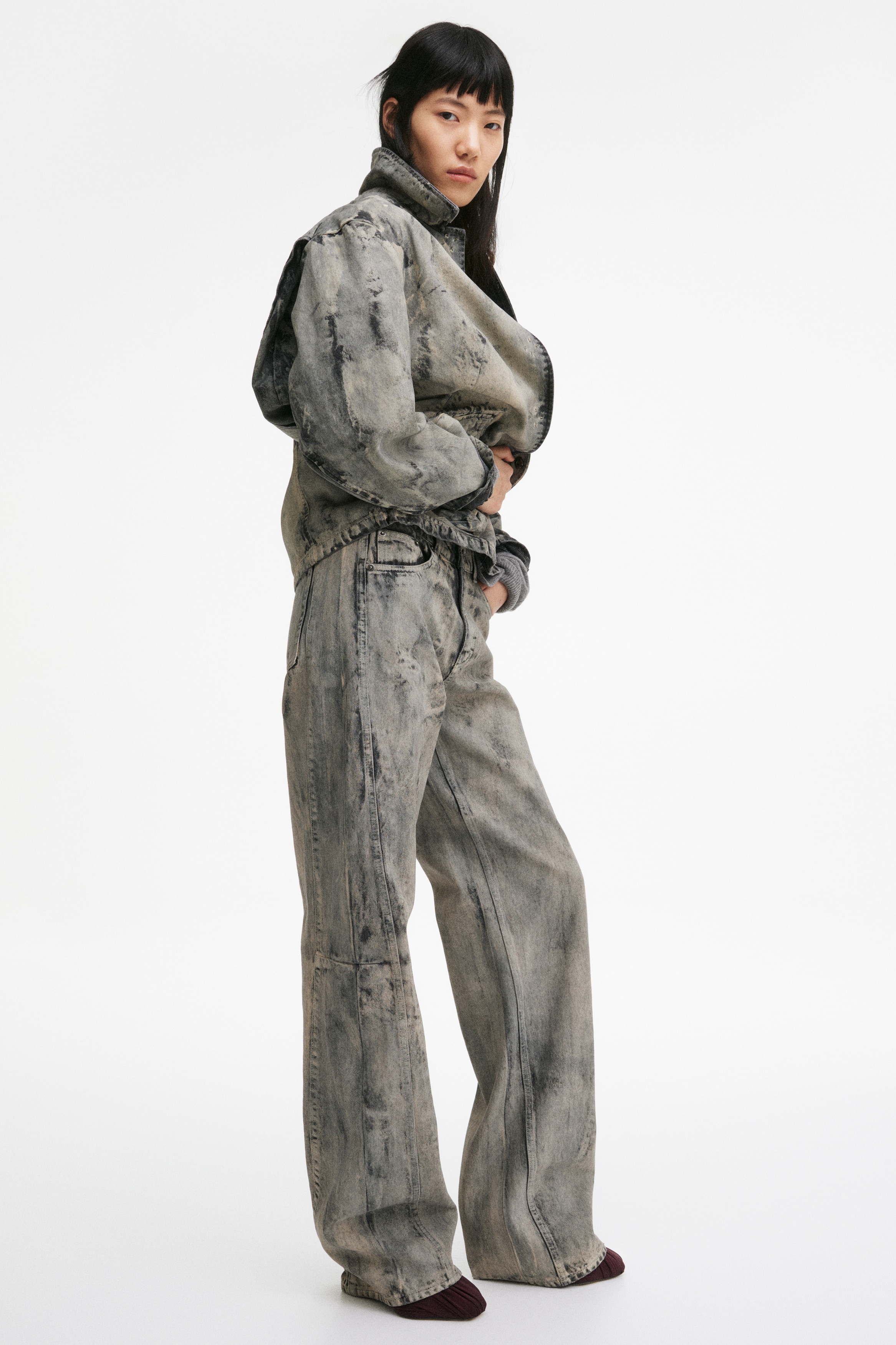 Painted-look jeans - Grey