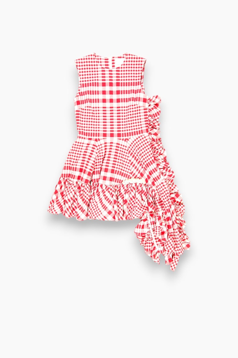 Simone Rocha × H&M 赤チェックフリルドレス 40Mサイズ