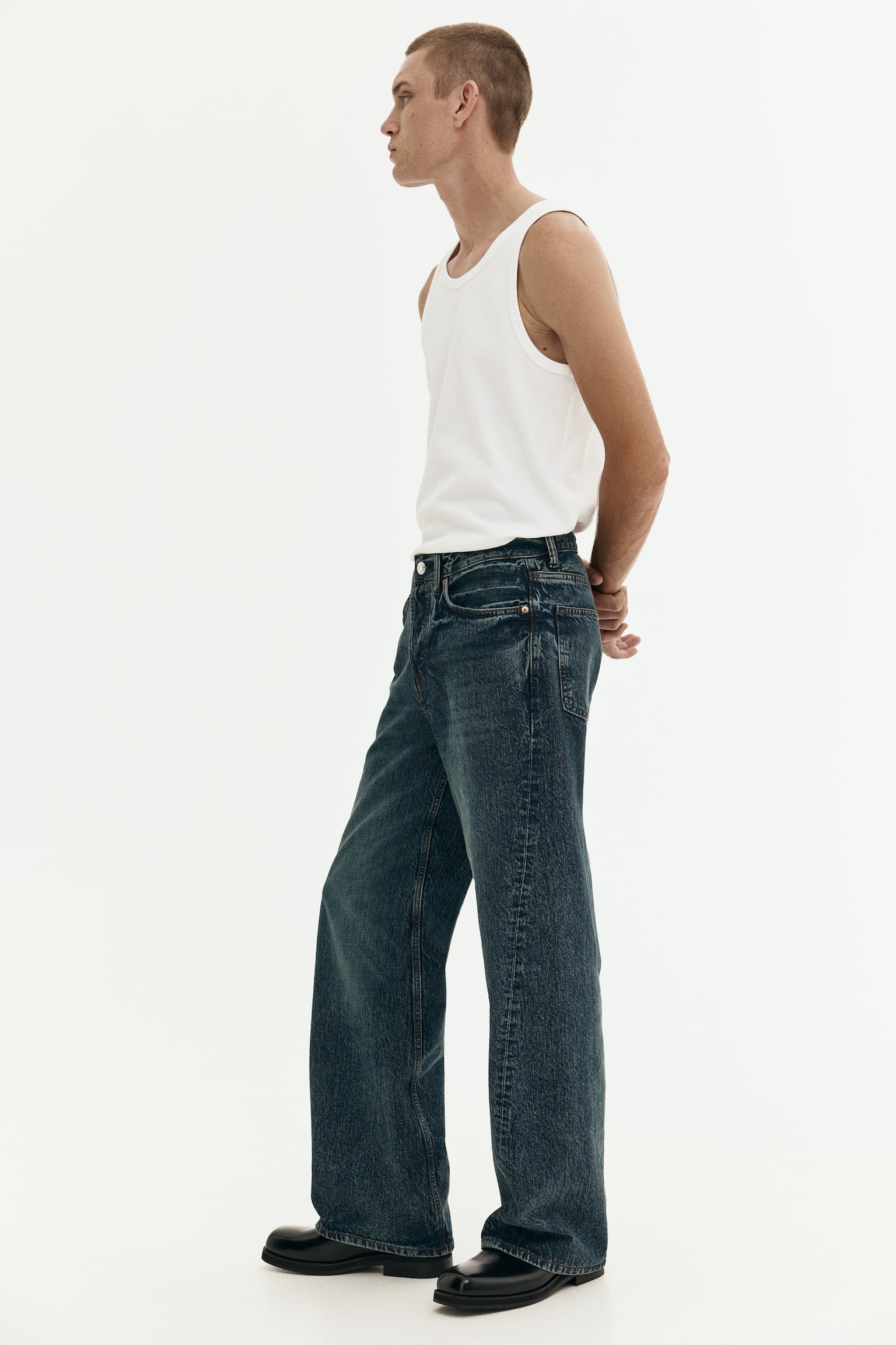 Loose Straight twisted leg jeans - Azul denim oscuro/Azul denim claro - 5