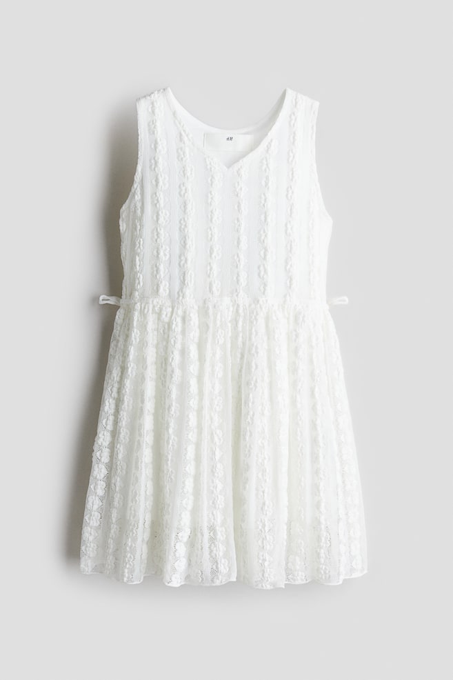 Vestido efecto encaje - Blanco - 1