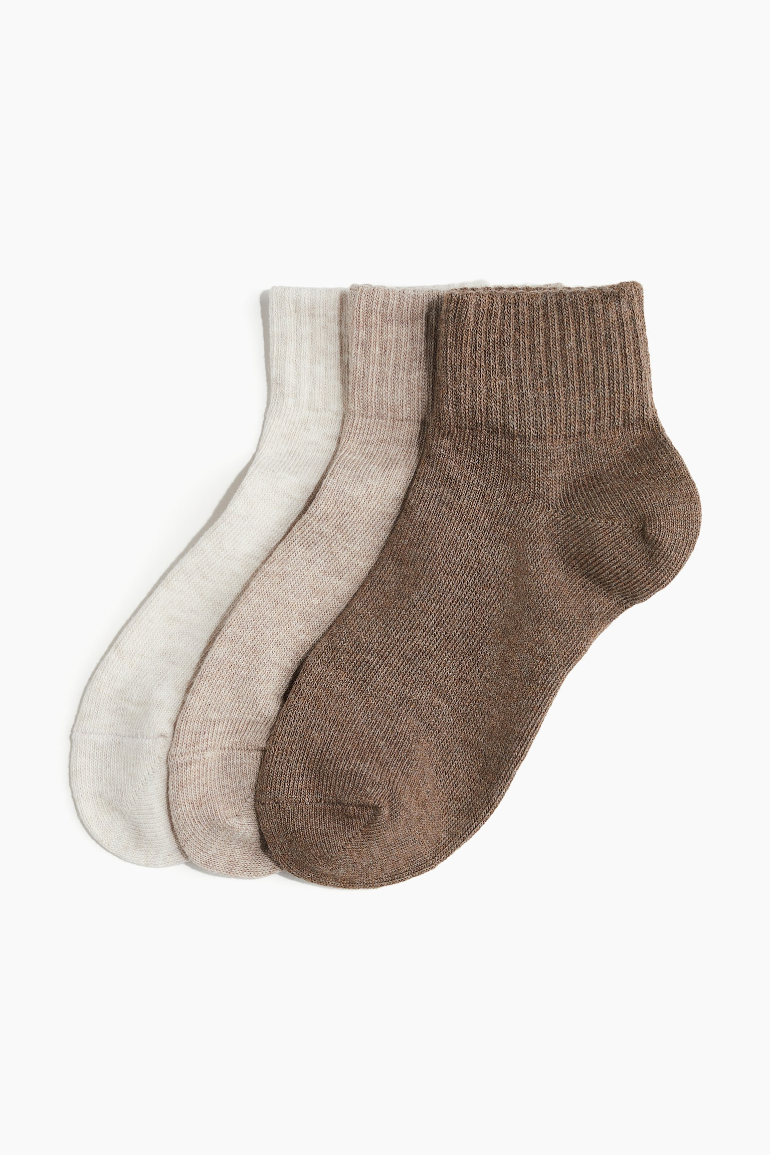 3-pack sports socks in DryMove™ - White/Beige/Brown - 1