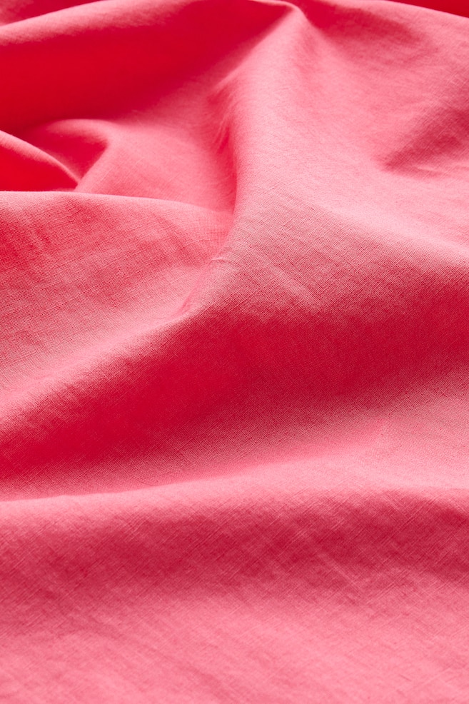 Linen-blend tunic dress - Pink/Black - 3