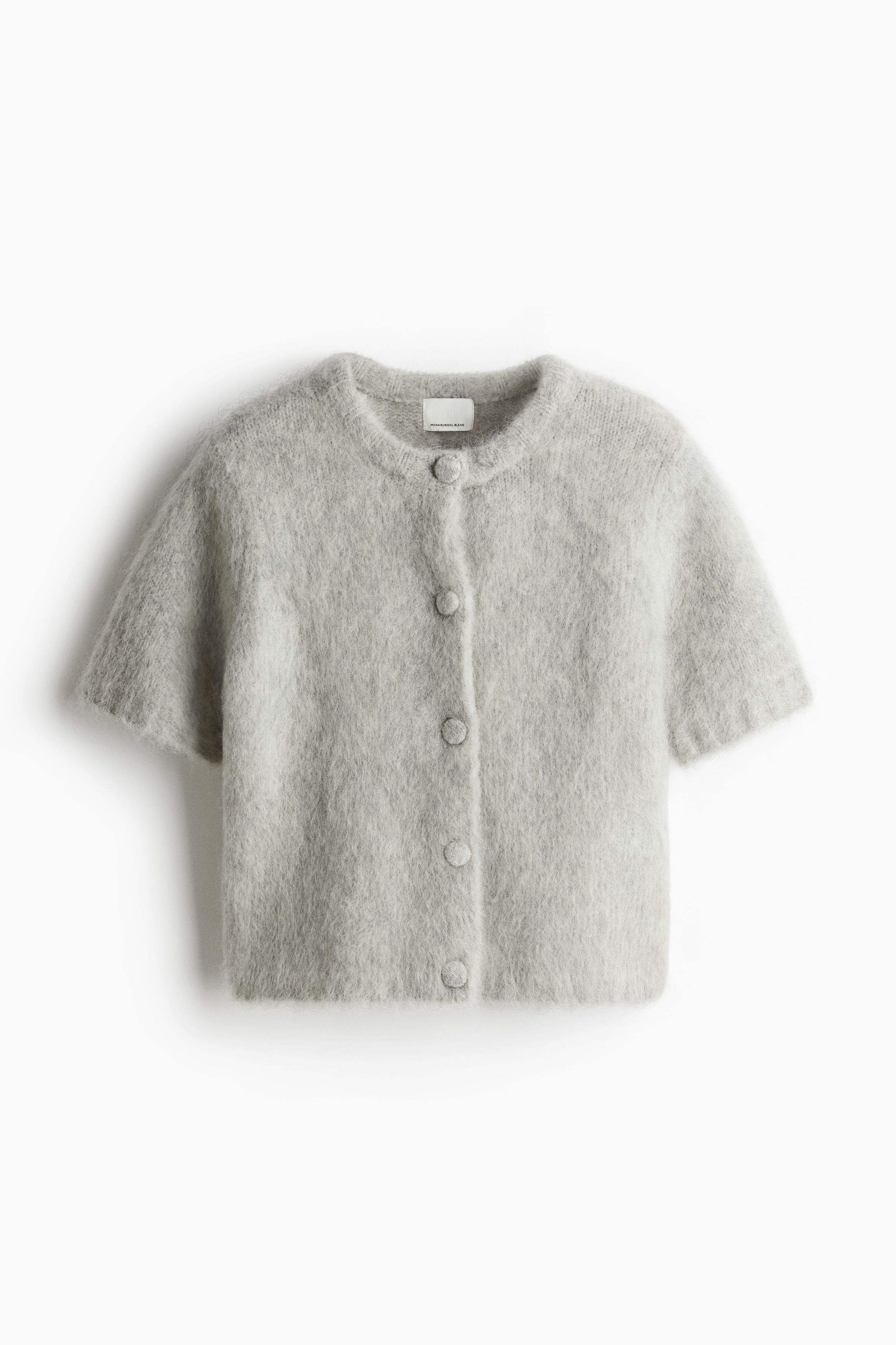 Women's Light gray melange Mohair-Blend Cardigan | H&M CA
