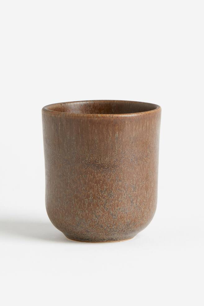 Stoneware cup - Brown/Light grey - 1