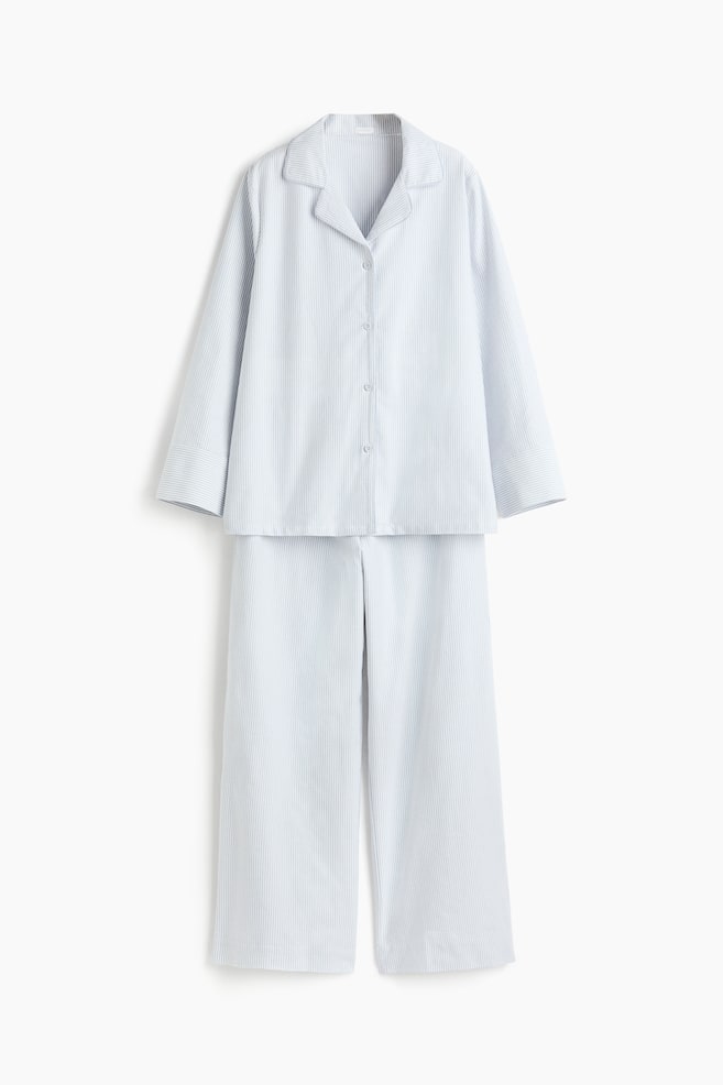 Pijama Oxford - Azul claro/Rayas/Beige claro/Rayas - 1