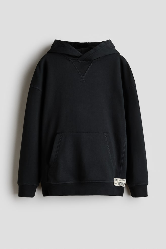 Loose-fit hoodie - Black - 1