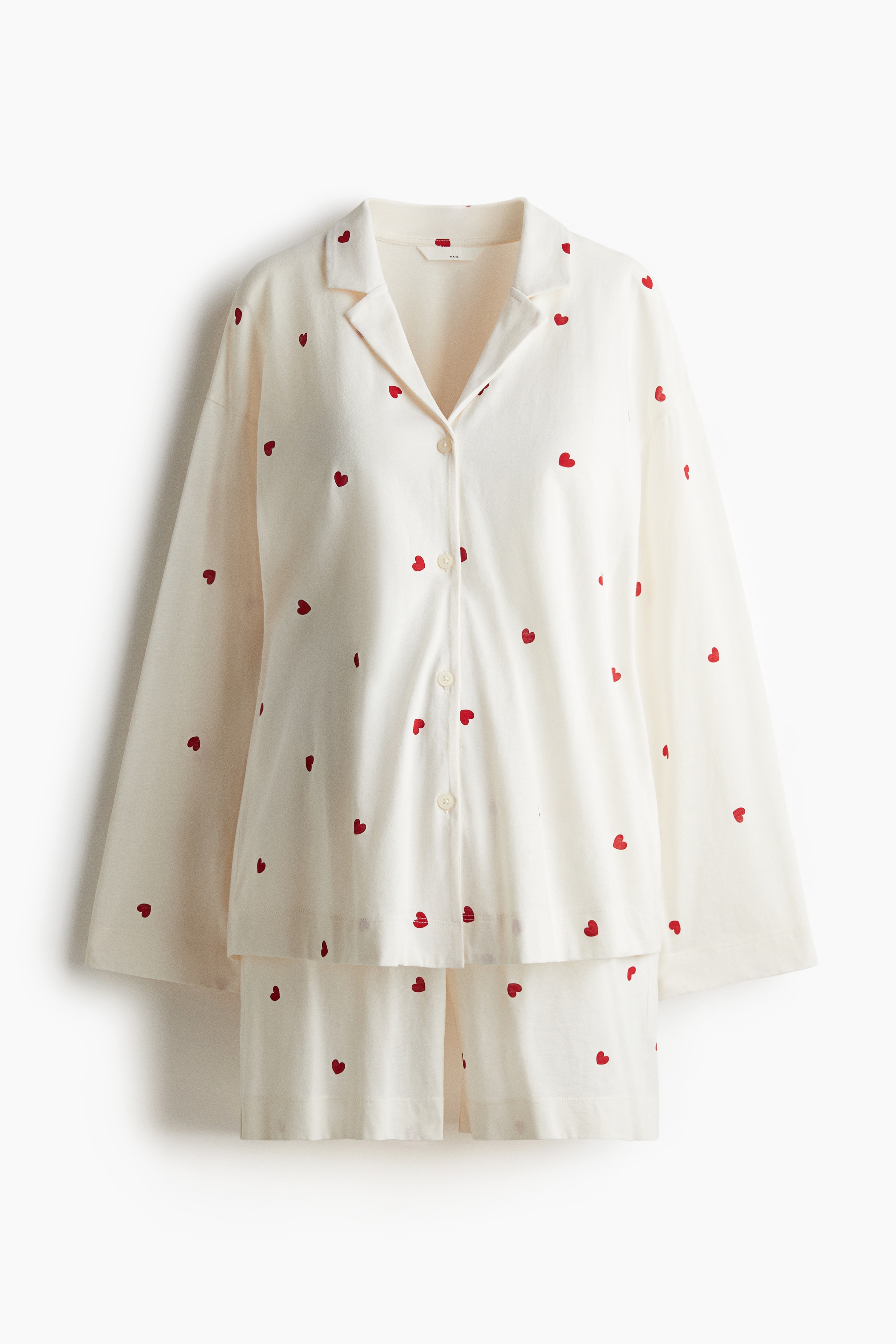 МАМА Пижама от памук Before & After - Кремав/Сърца