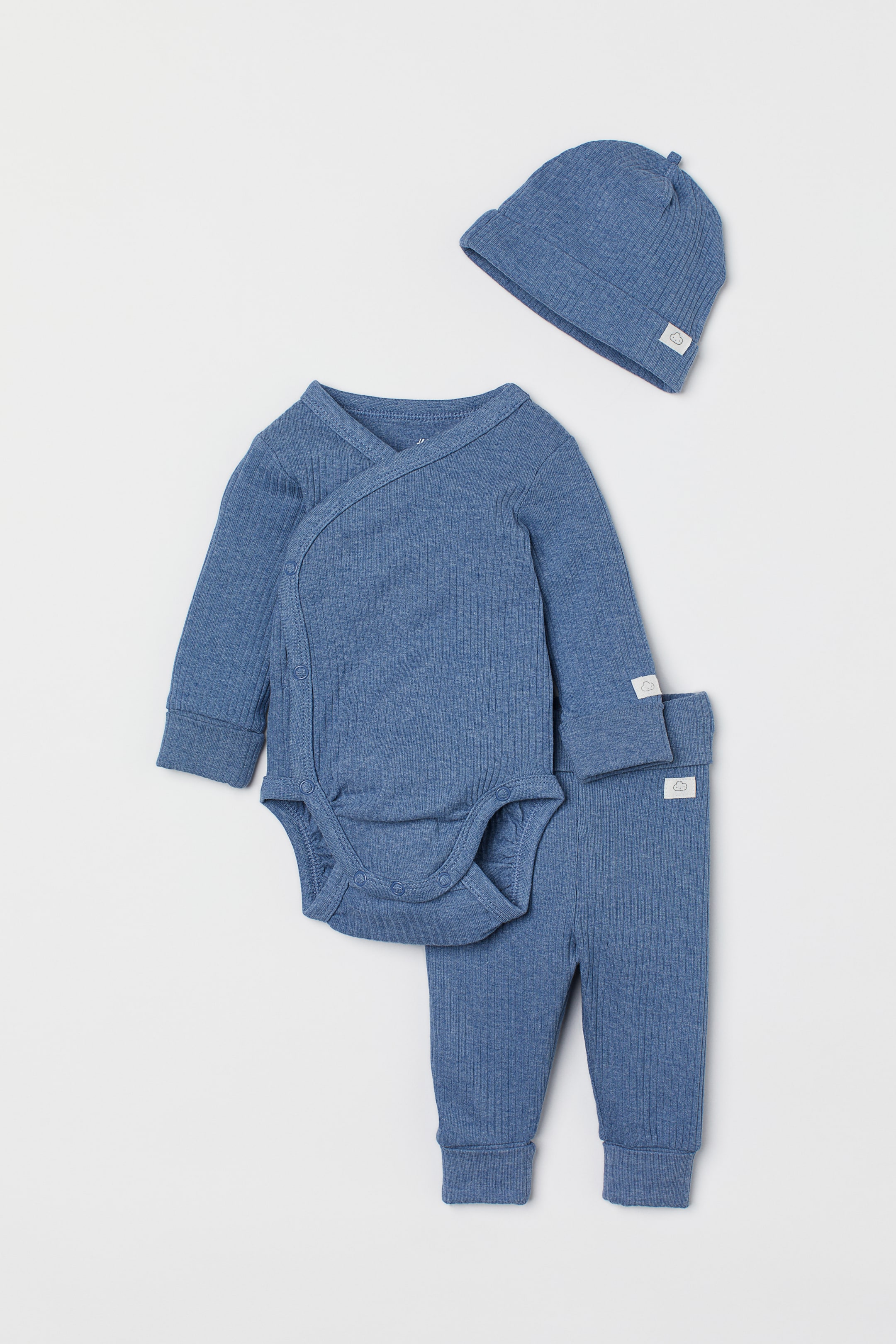View larger image: 3-piece room-to-grow set - Blue marl - Kids | H&M 1