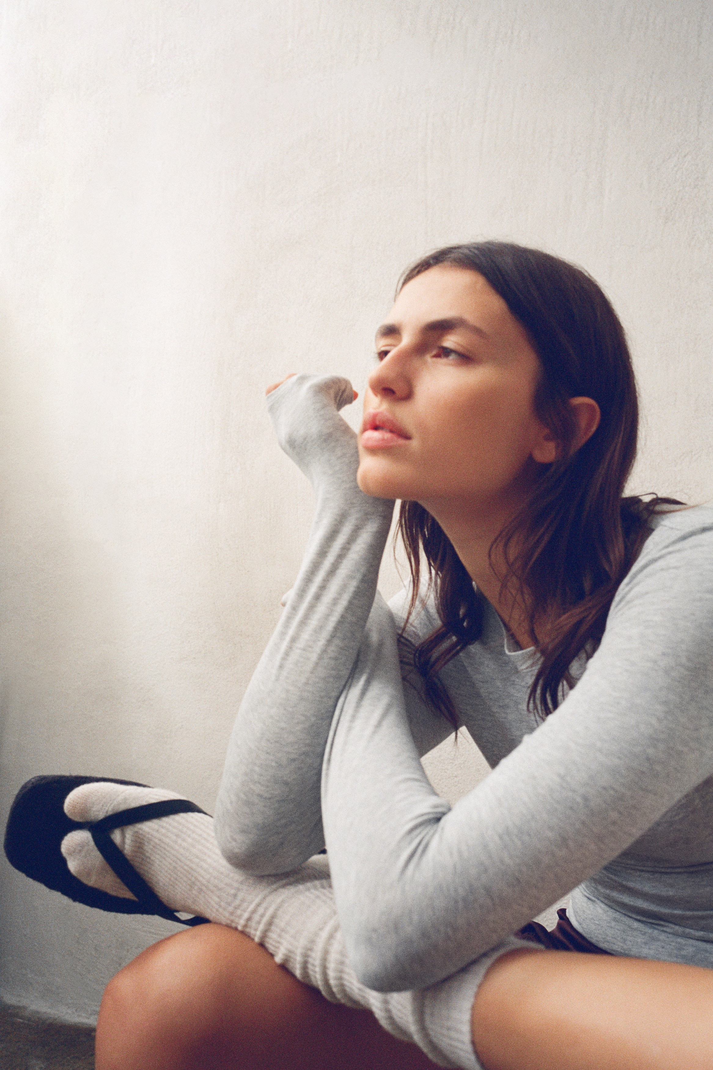 Maglia sportiva con DryMove™ - Grigio chiaro mélange/Giallo chiaro