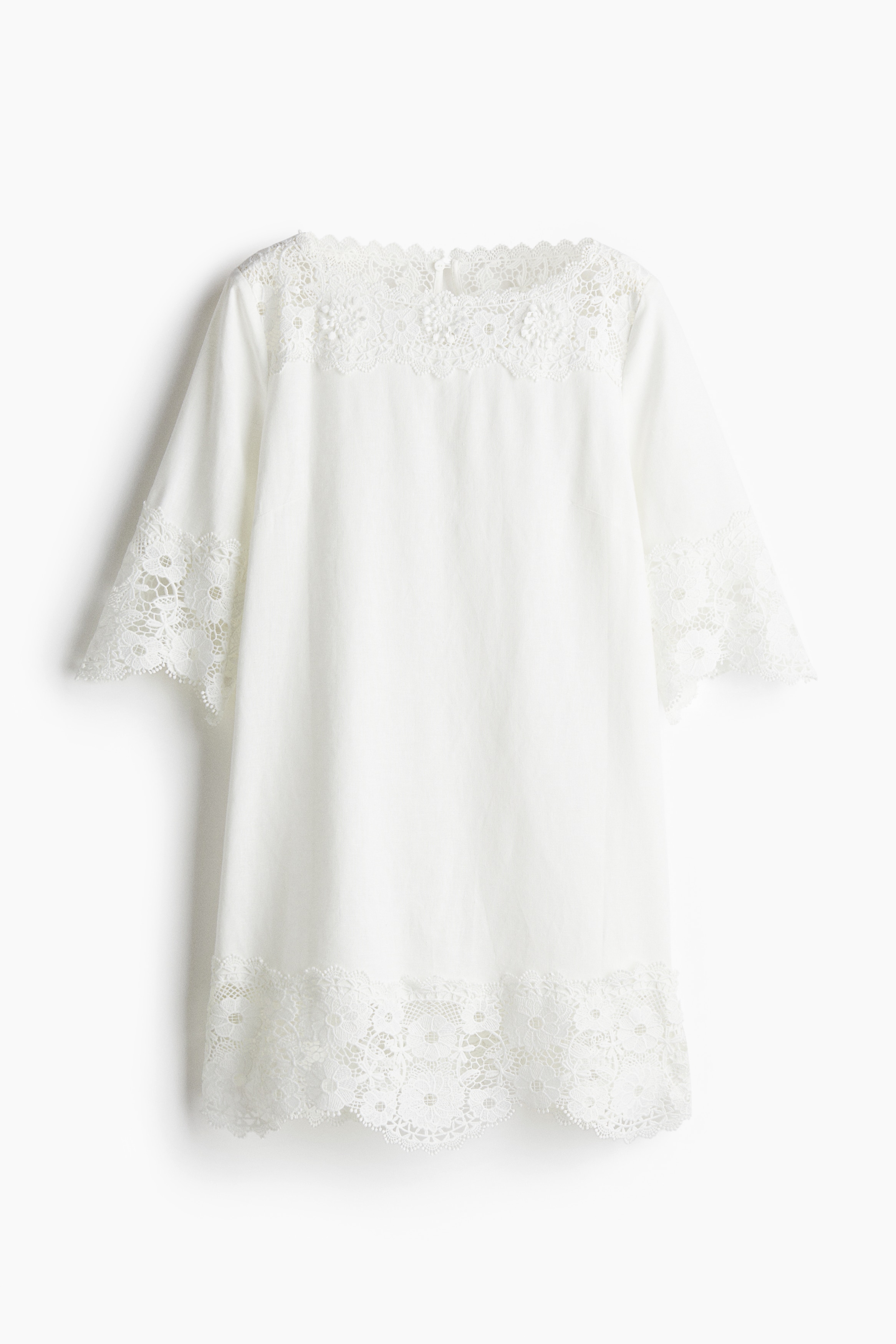 Abito con dettagli in pizzo - Bianco