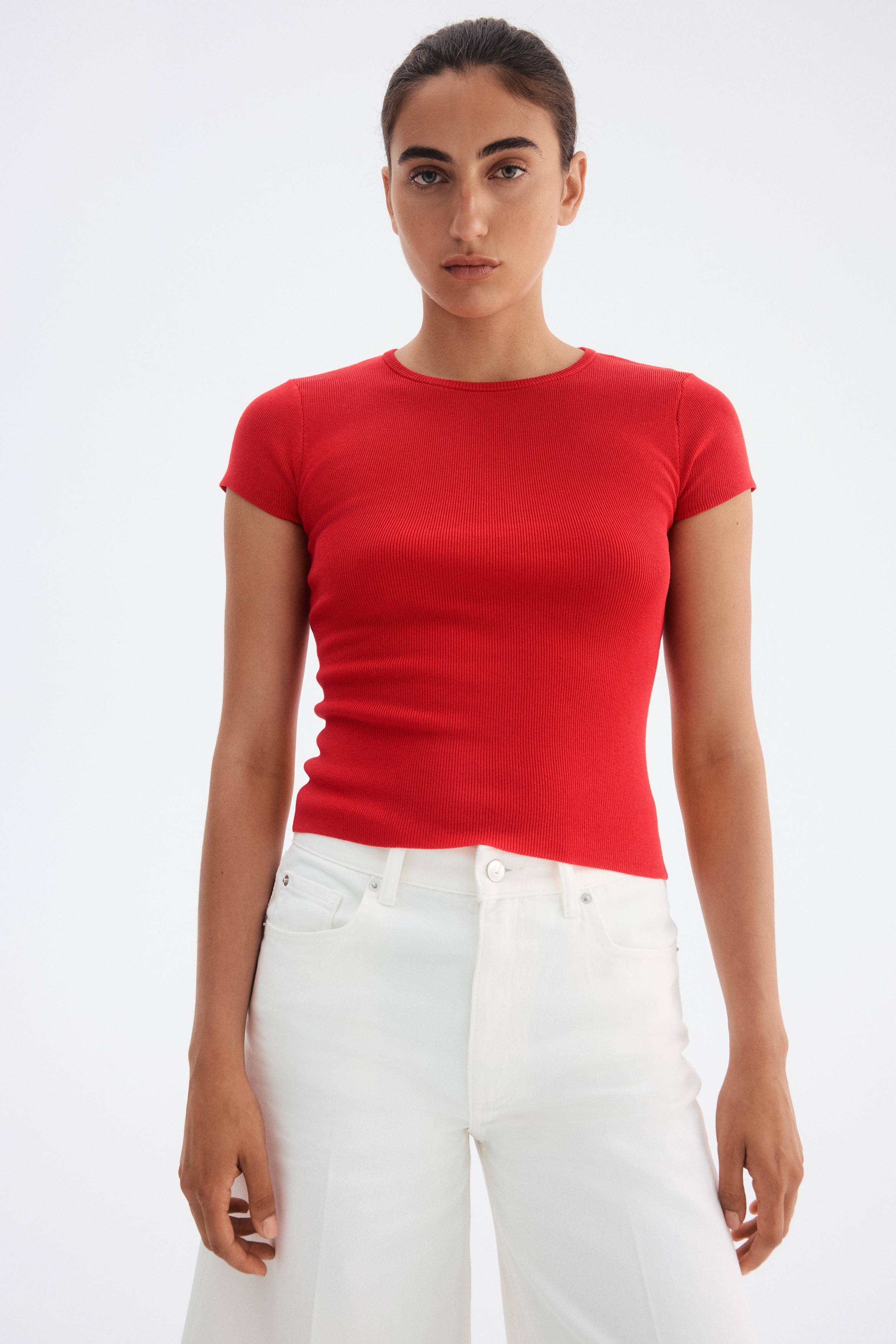 Fine-knit T-shirt