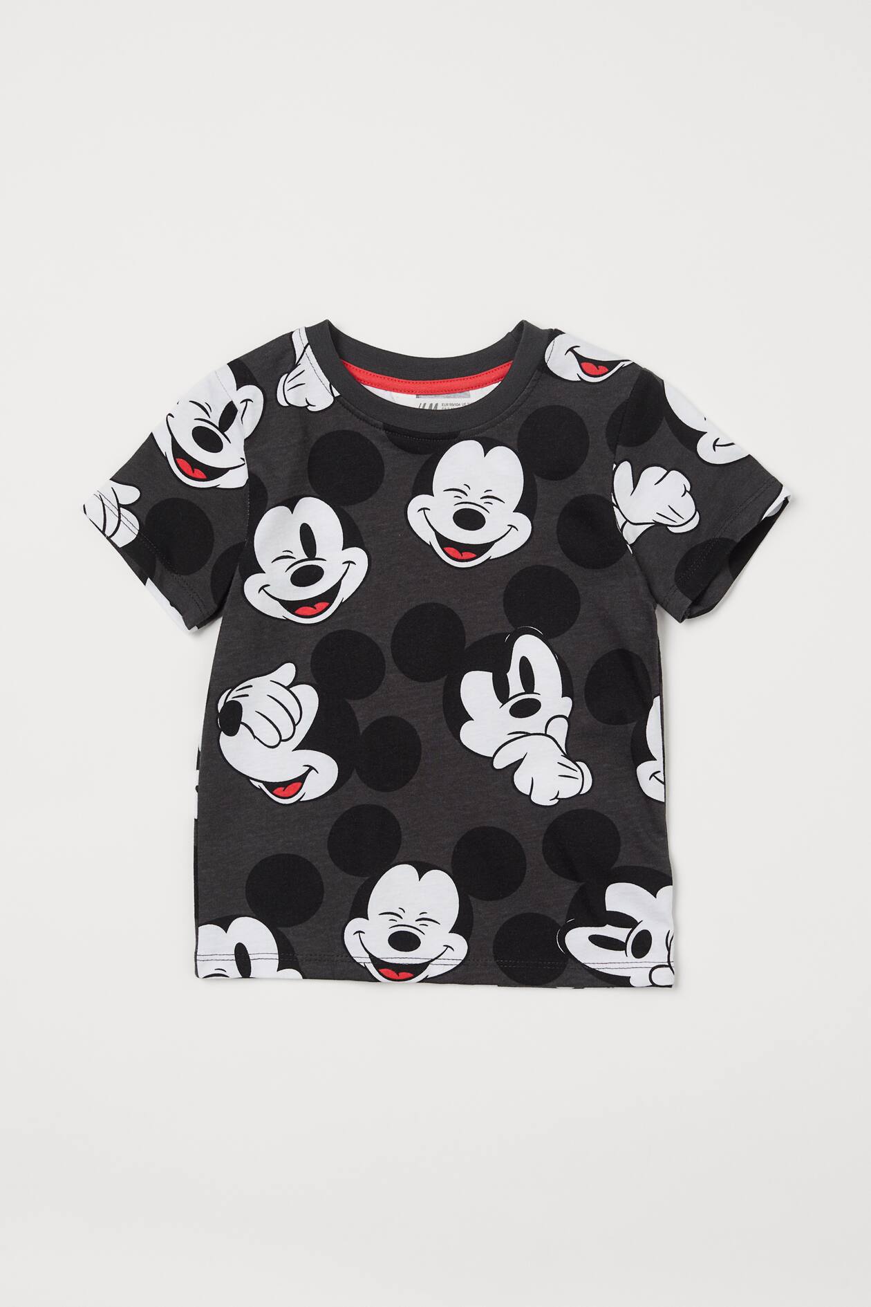 Printed T-shirt - Dark grey/Mickey Mouse - Kids | H&M GB