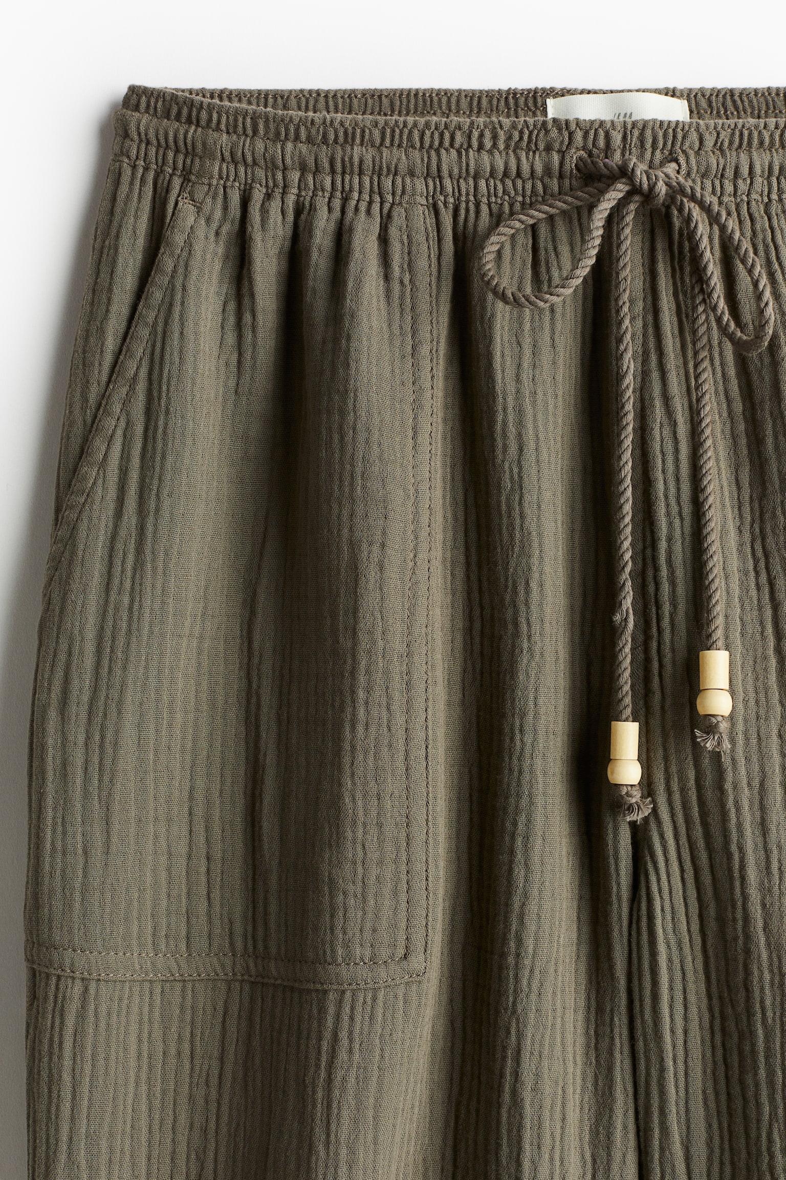 Muslin Pull On Pants - Dark khaki green/Black - 3