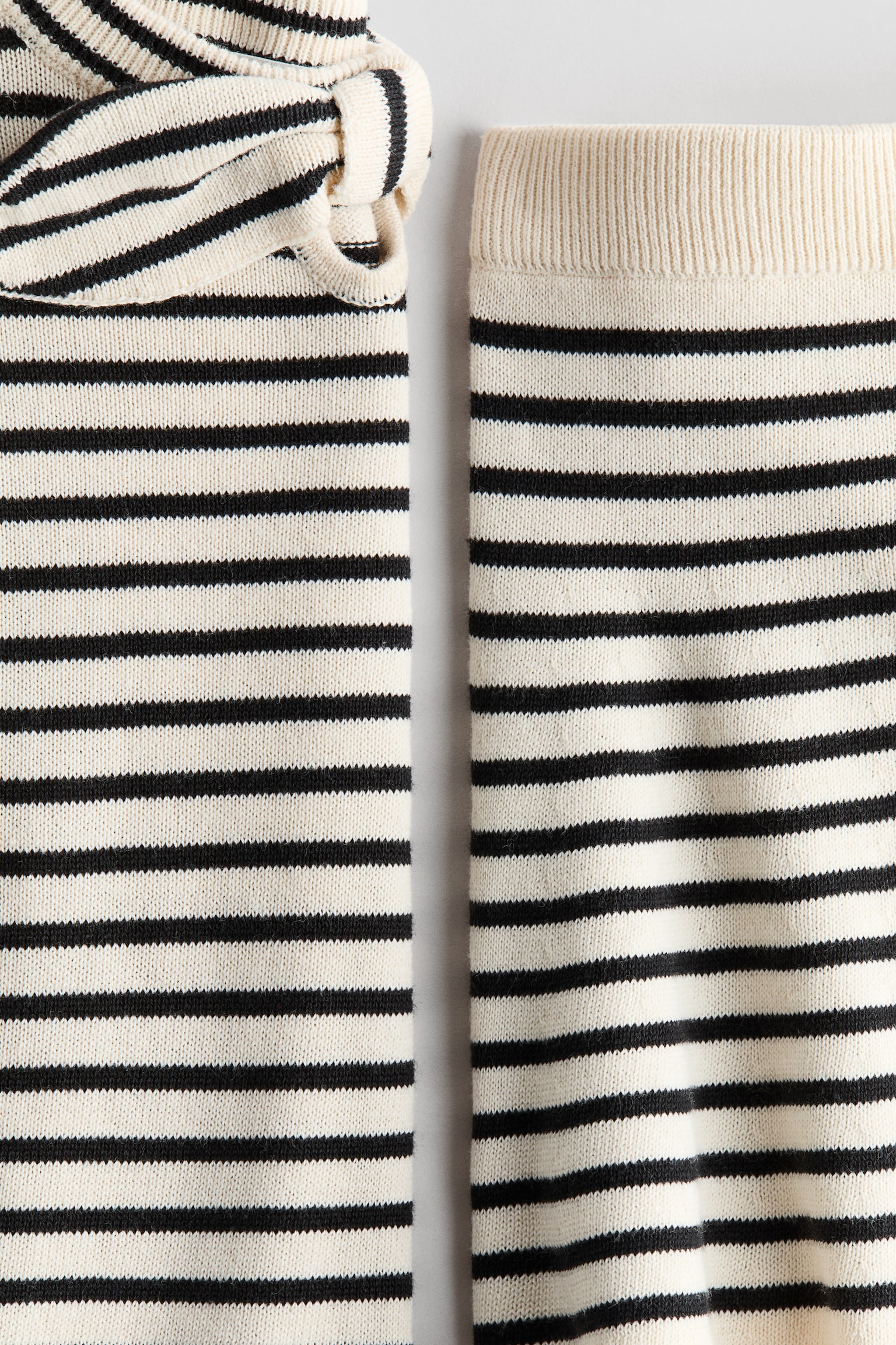 2-piece jumper and skirt set - Light beige/Striped - 4