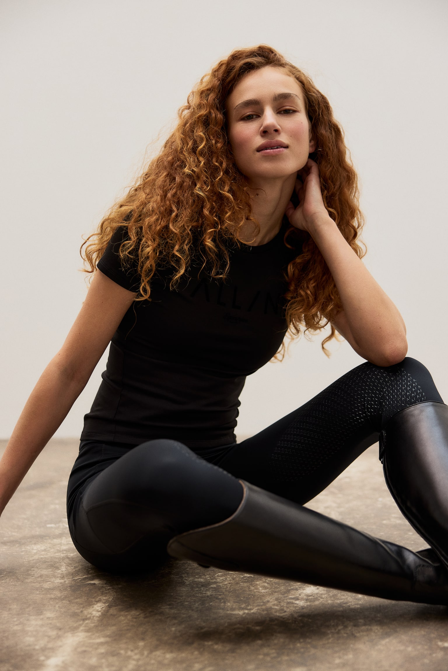 Knee-grip riding leggings - Black/Navy blue - 5