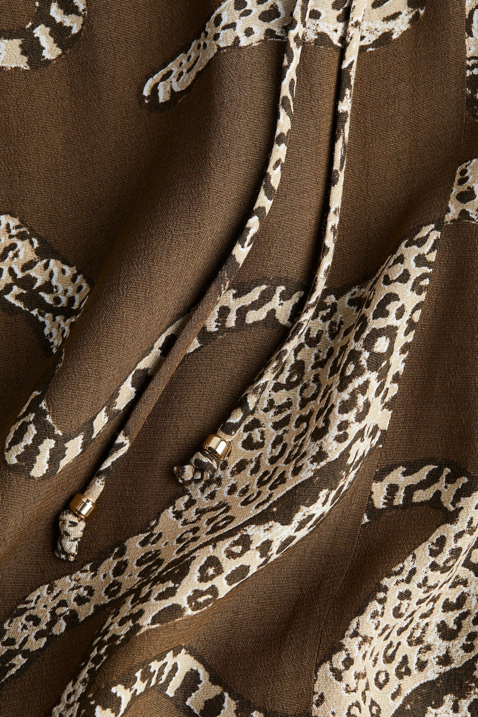 Váy tay diềm nhún - Màu nâu/Báo hoa/Màu đỏ rượu/Hoa văn paisley - 5