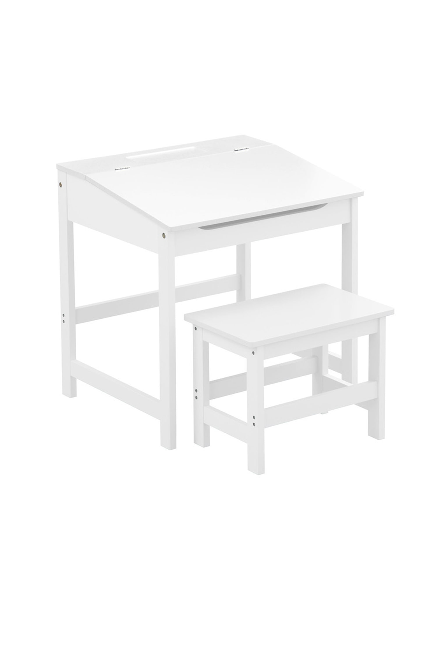 Kids Desk And Stool - White/Pink/Blue - 1