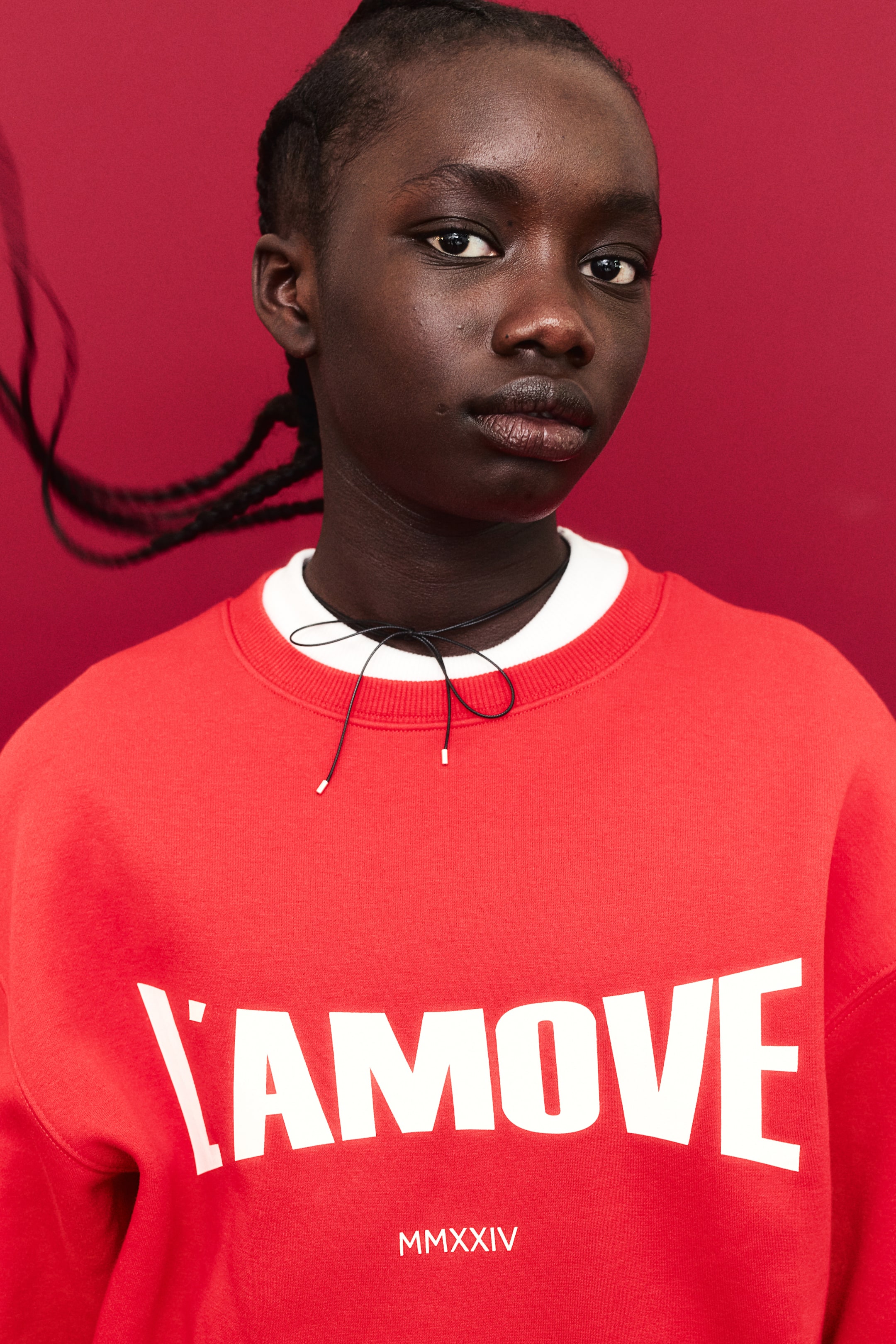 Sports sweatshirt - Round neck - Long sleeve - Red/L'amove - Kids | H&M IE