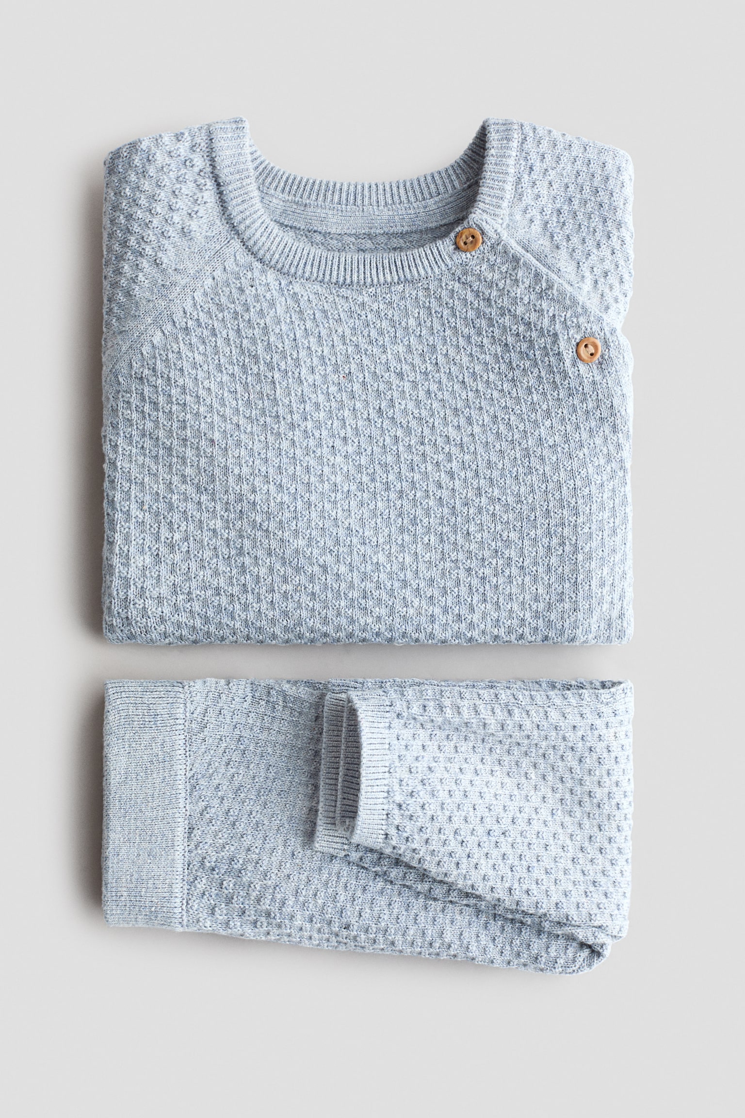 2-piece cotton set - Light dusty blue/Cream/Light green/Light green/Cream/Light beige/Green - 2