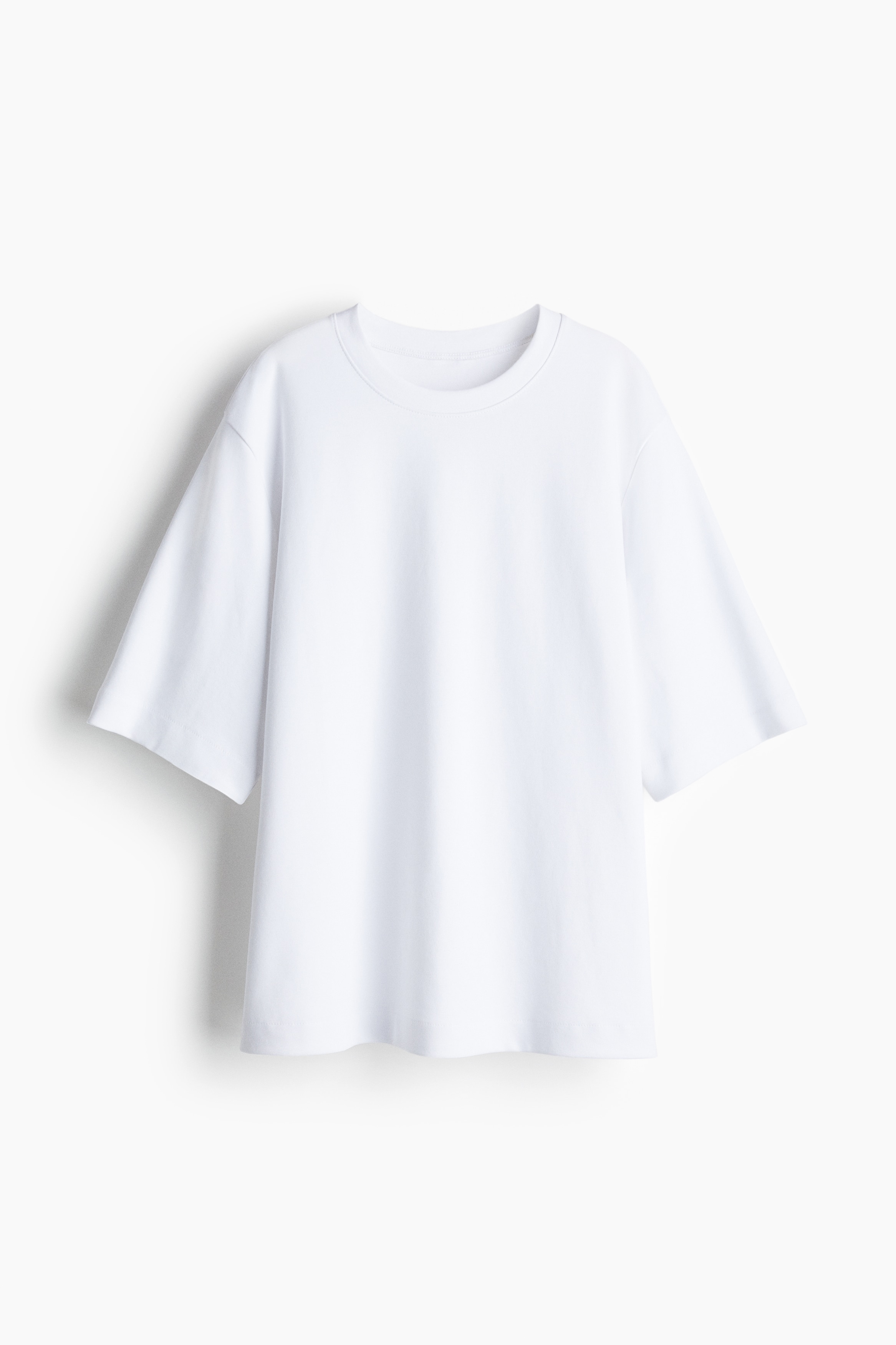 T-shirt carré en interlock - Blanc/Brun ancien/Bourgogne