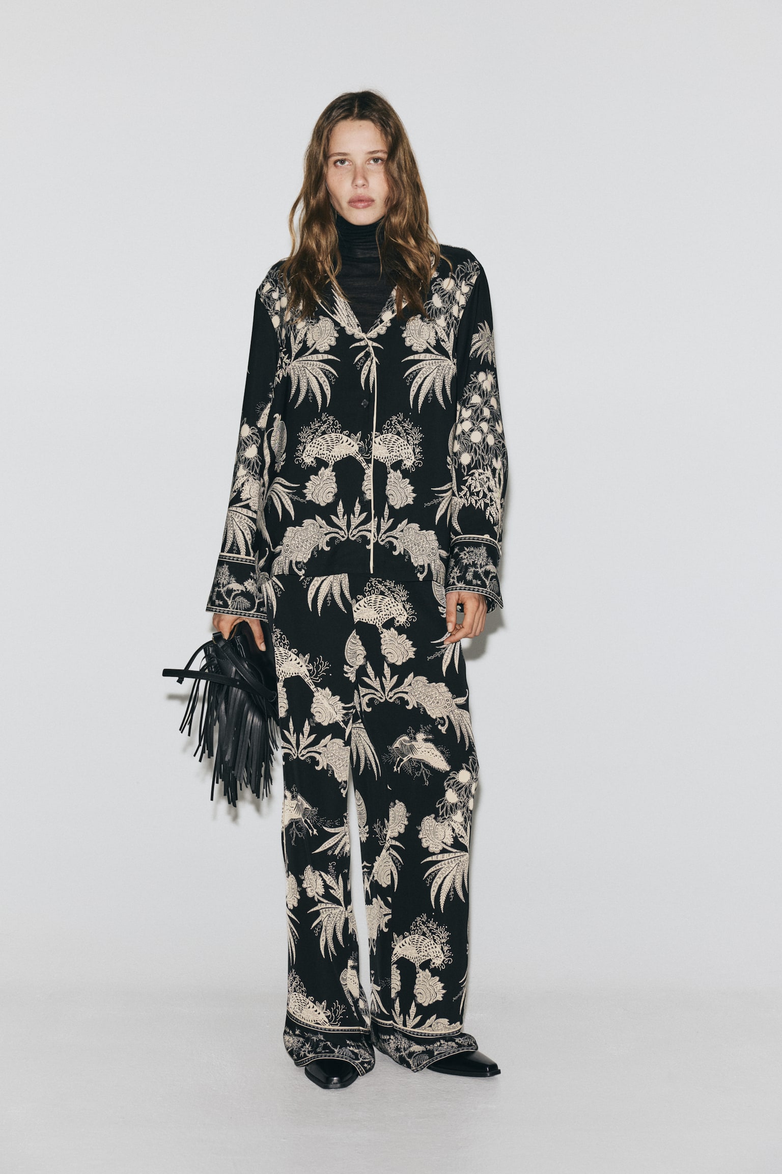 Printed resort shirt - Black/Patterned - 3