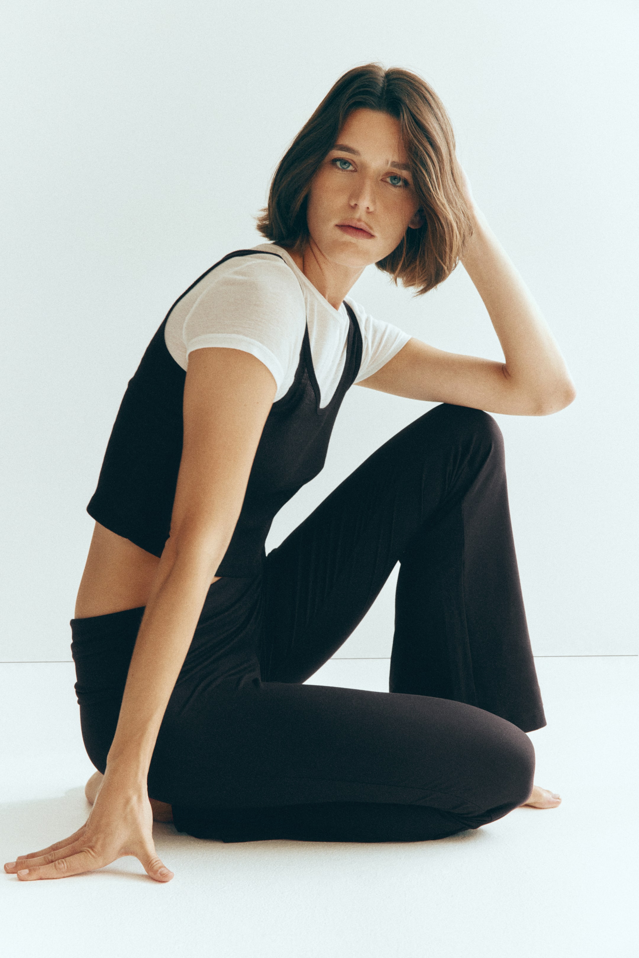 Flared Brushed Jersey Pants
