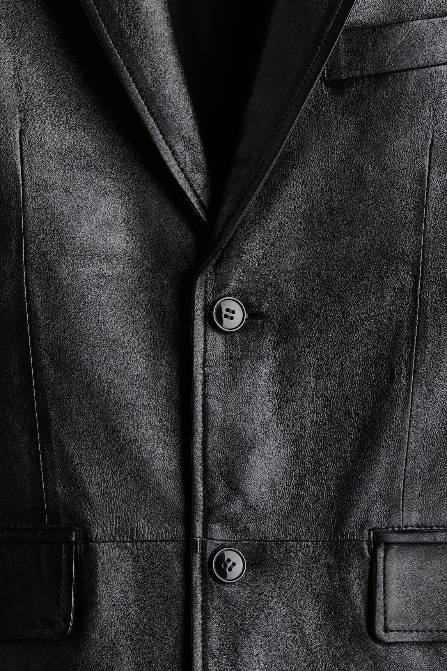Regular Fit Leather jacket - Black - 5