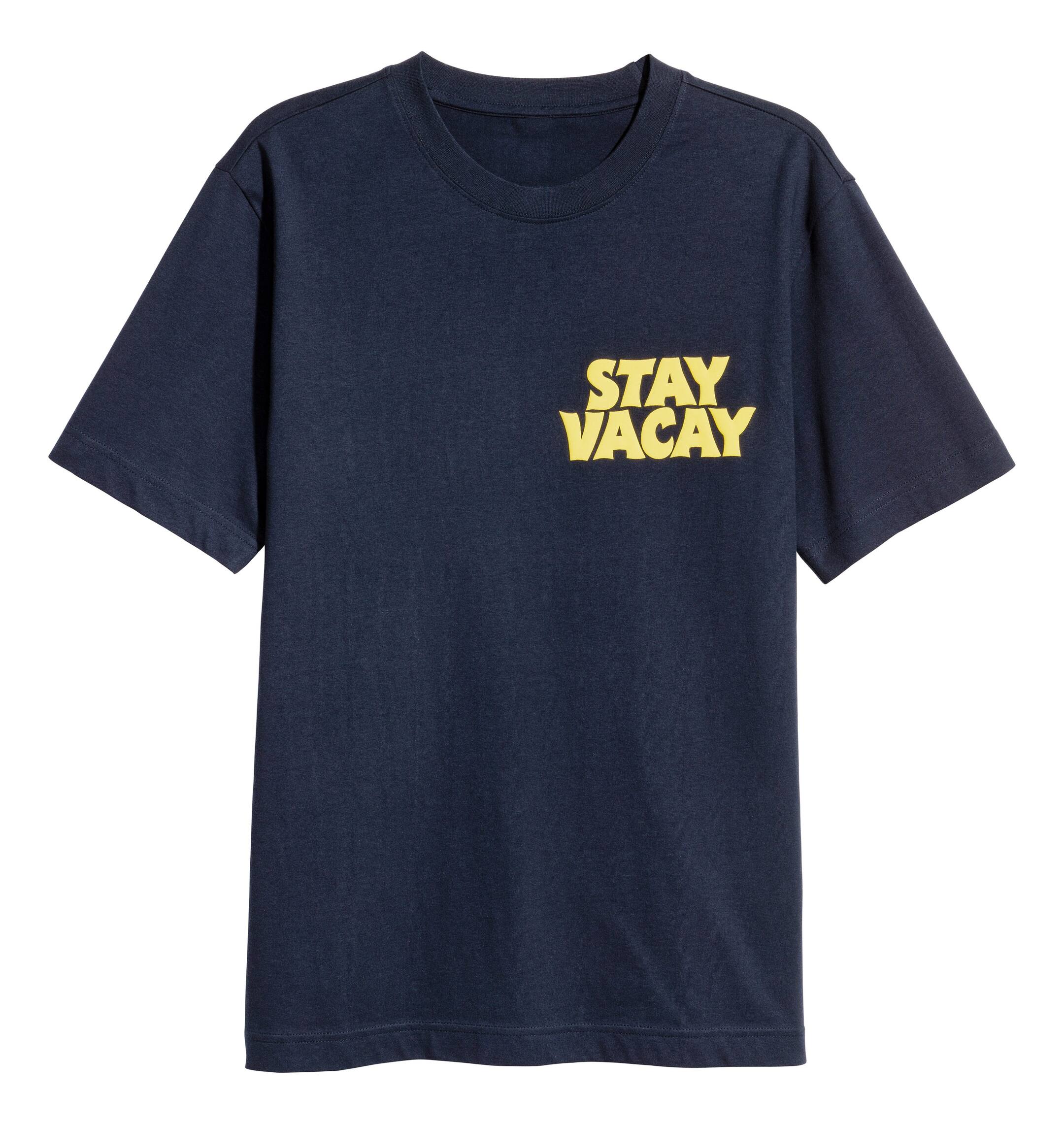 View larger image: Printed T-shirt - Dark blue - Men | H&M GB 1