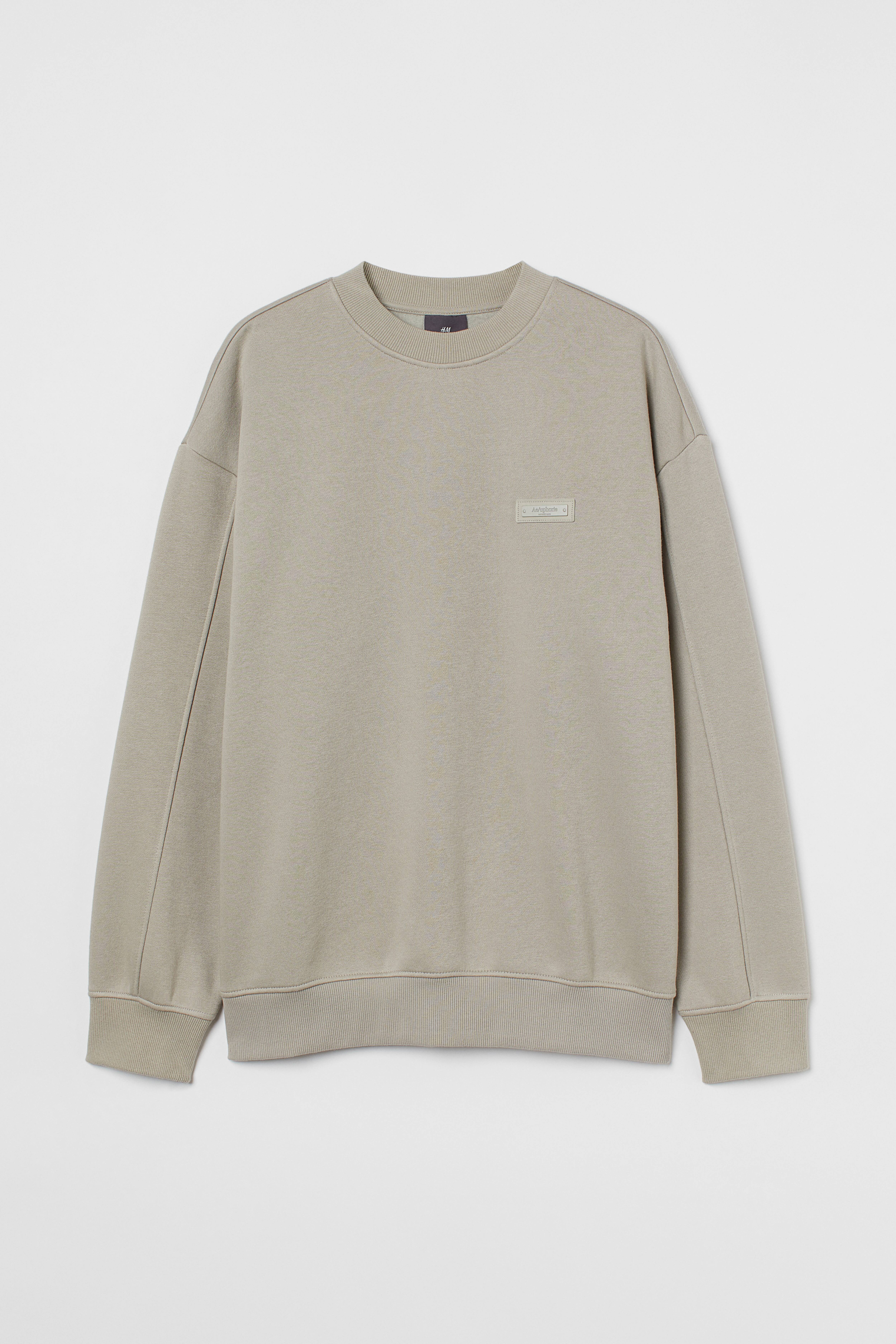 Sweatshirt - Crew-neck - Long sleeve - Light gray-green/Aeuphorie - Men |  H&M US