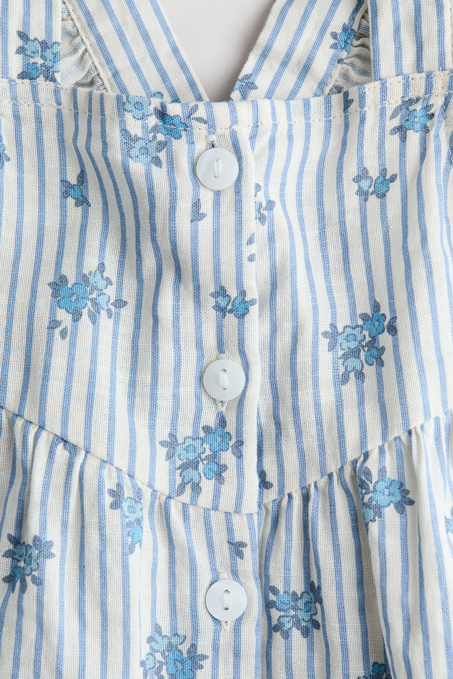 Flounce-trimmed cotton dress - White/Blue striped/Raspberry pink/Checked/Cream/Floral/Yellow/Striped - 2