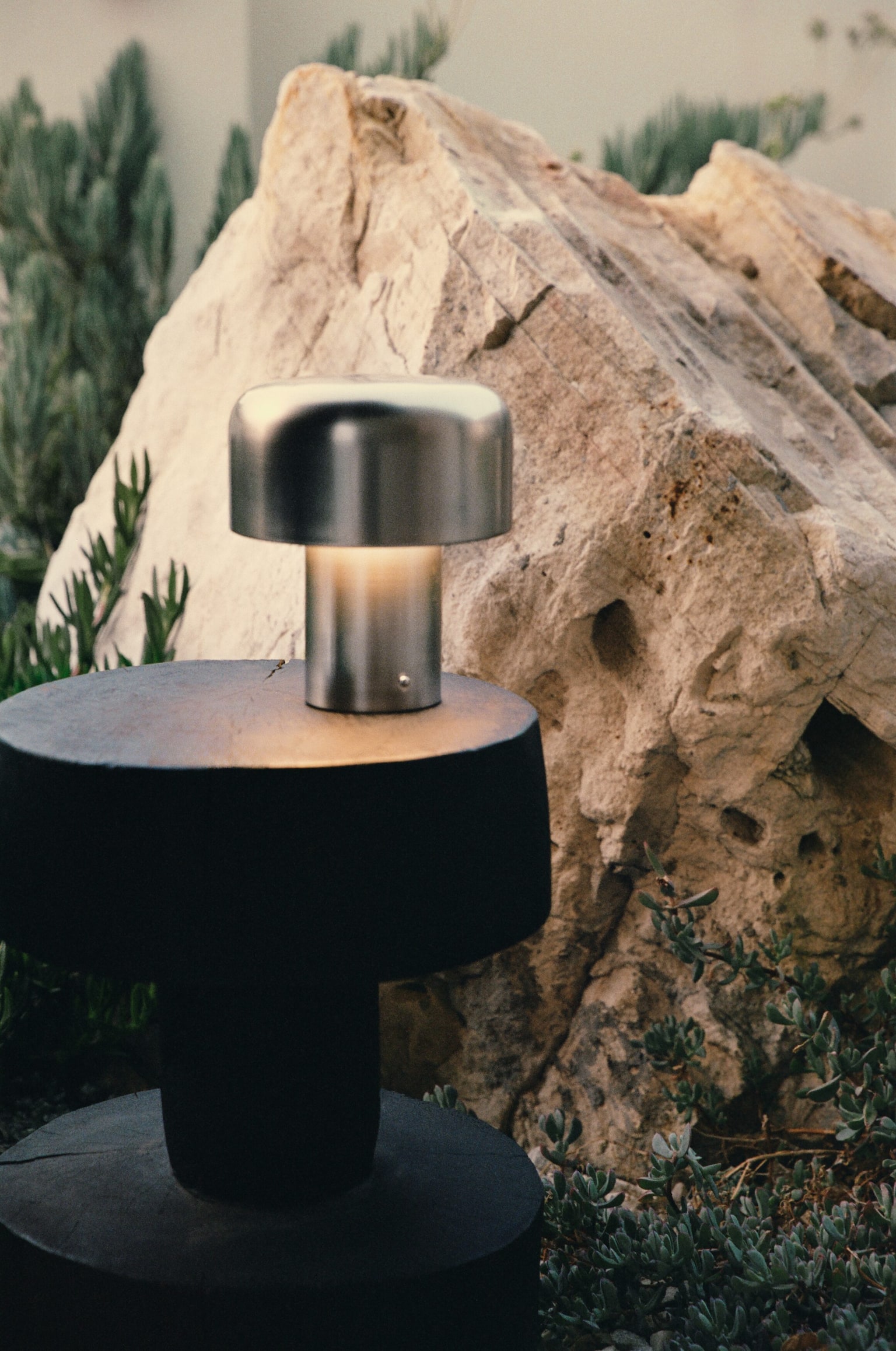 Oppladbar bordlampe - Sølvfarget/Lys beige - 3