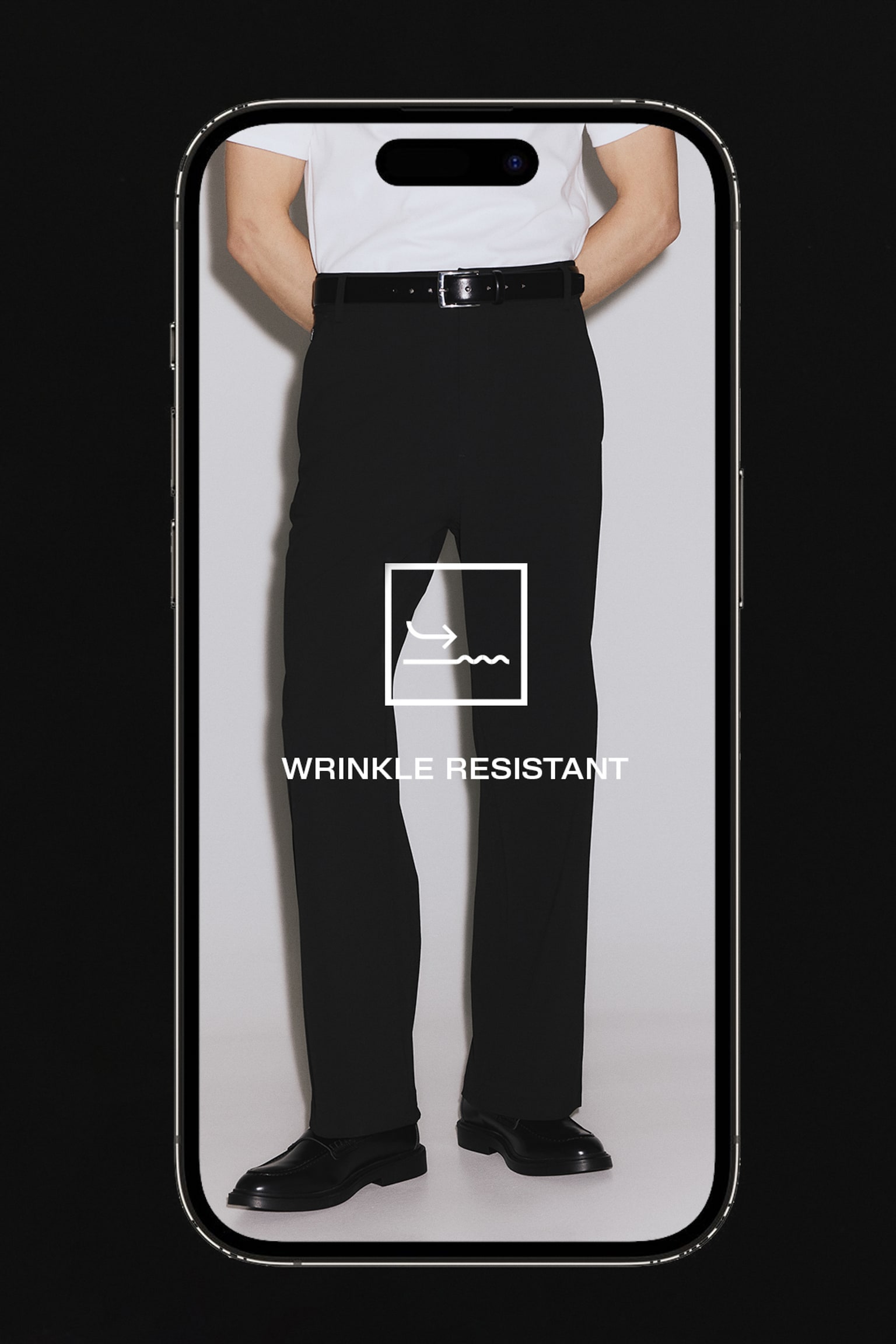 Čino pantalone Loose Fit Four-way Stretch - Crna/Bež - 8