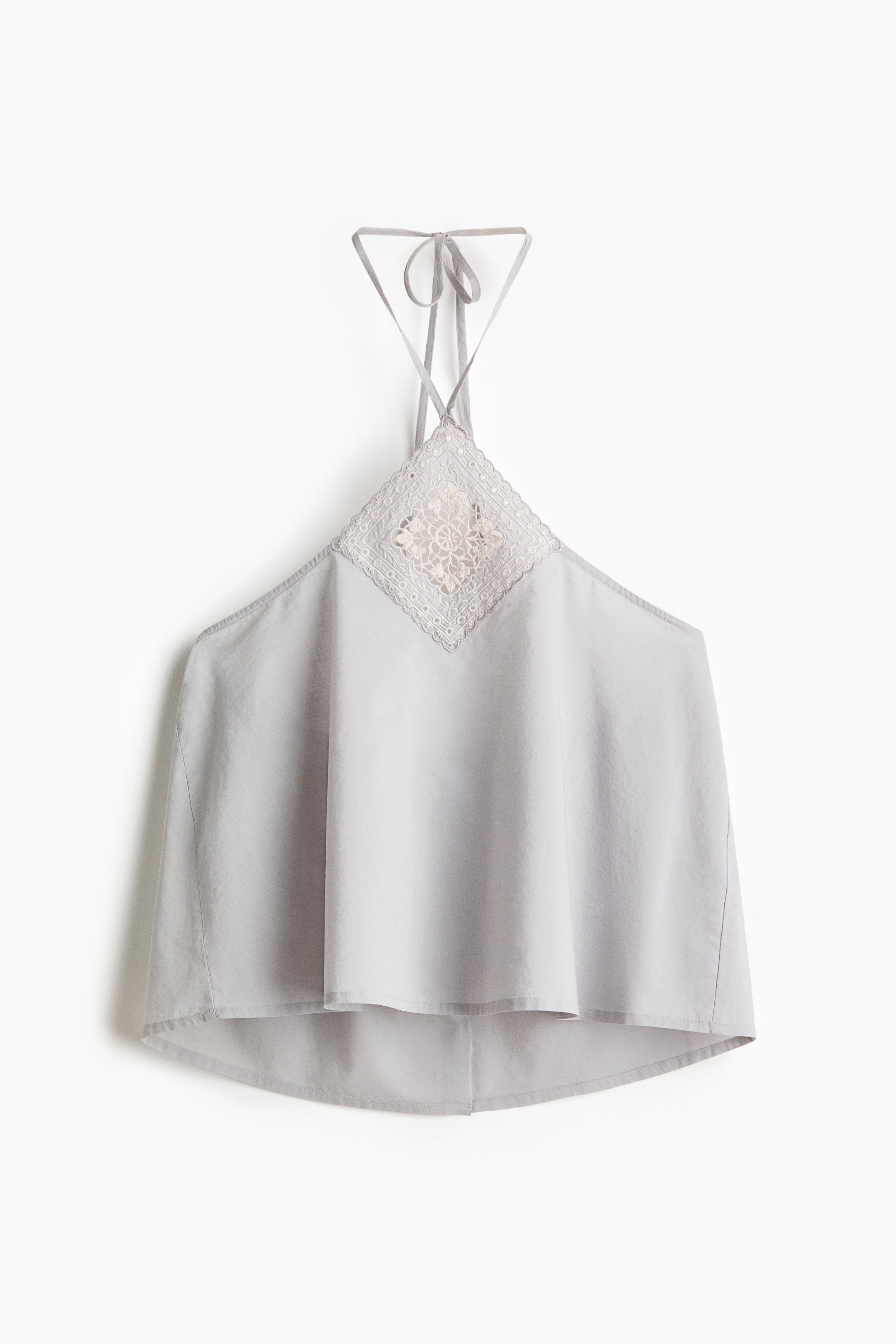 Cotton halterneck top - Light grey