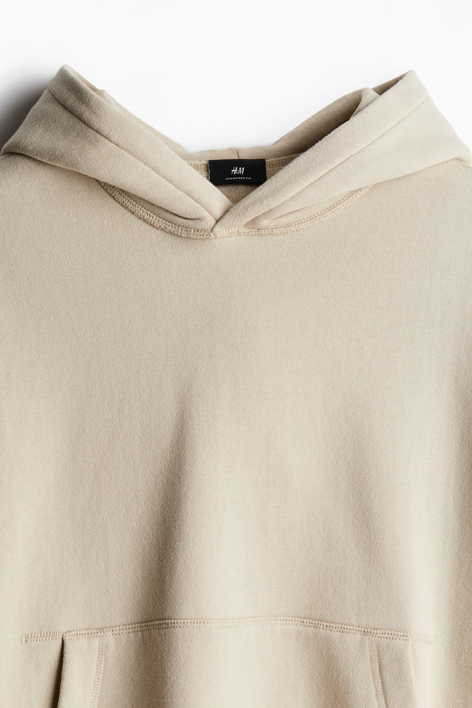 Oversized Fit Hoodie - Beige/Black/Black/White - 5