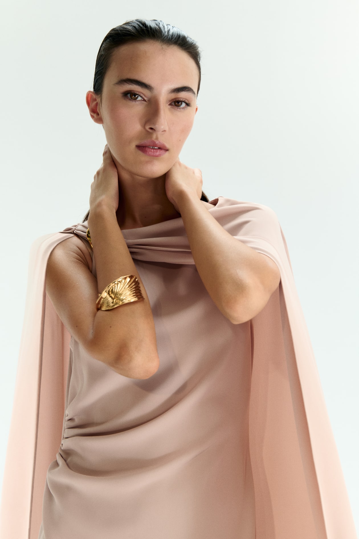Cape-Detail Dress - image 3