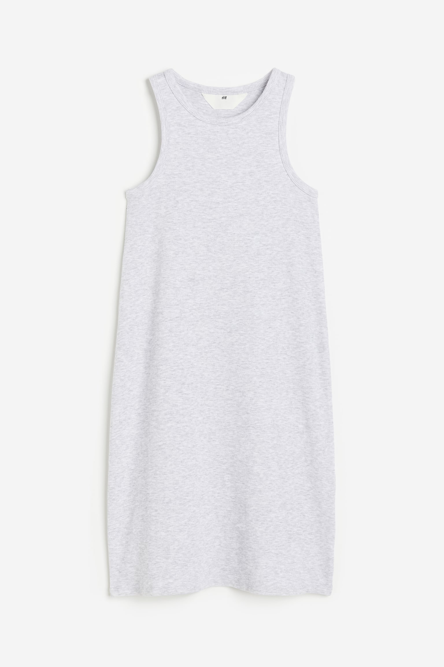 Rib Jersey Dress - Light grey marle - 1