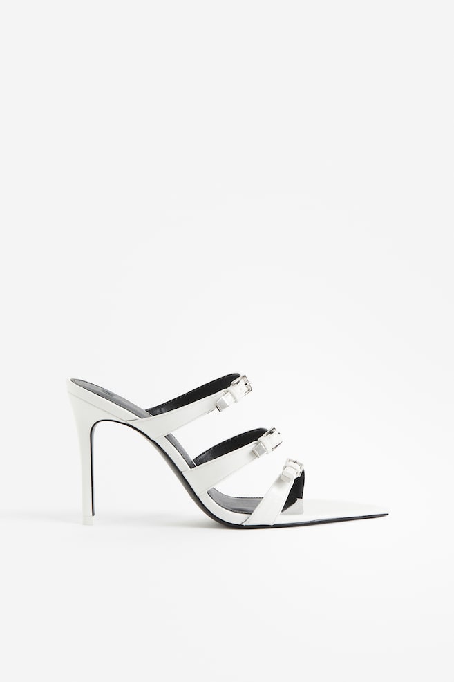 Pointed heeled sandals - White/Black - 5