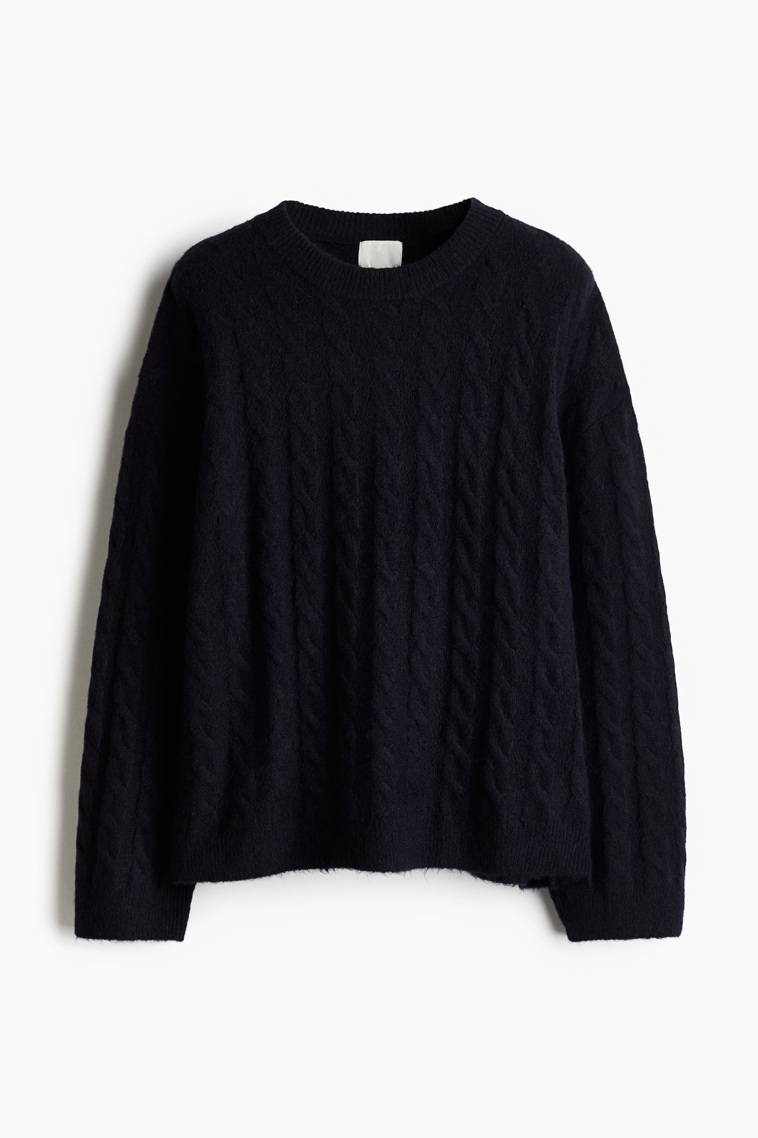 Cable-knit jumper - Navy blue/Grey marl/Cream/Pale pink - 2