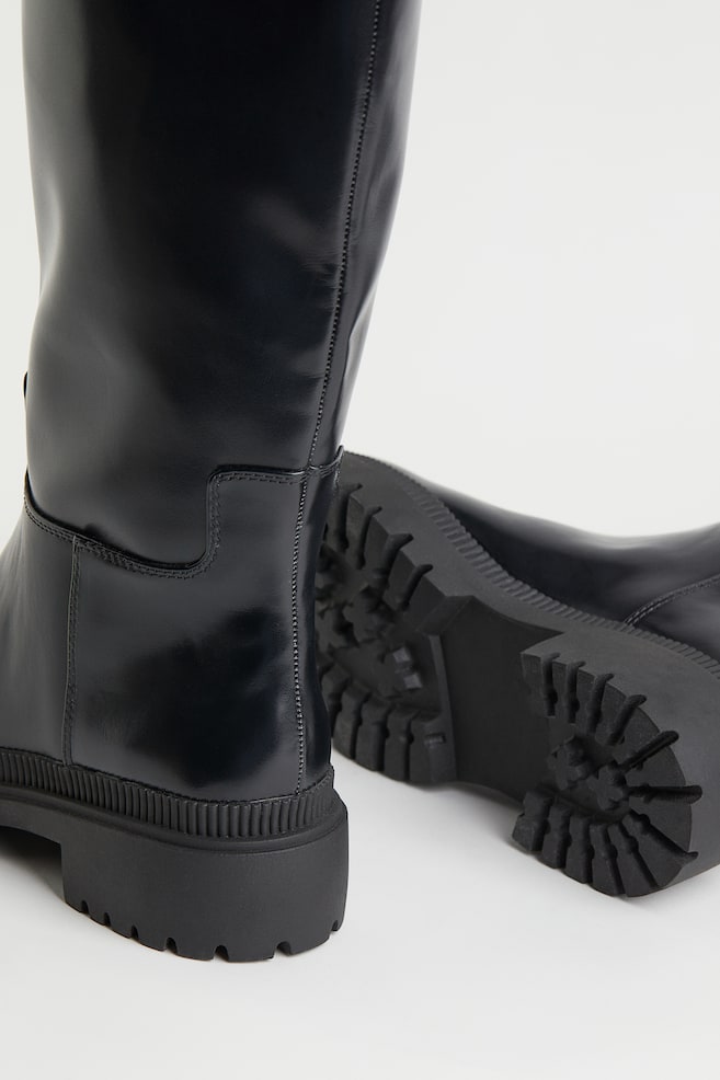 Knee-high boots - Black/Beige/Greige - 4