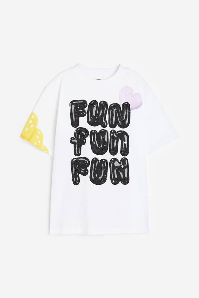 Printed jersey T-shirt - White/Fun