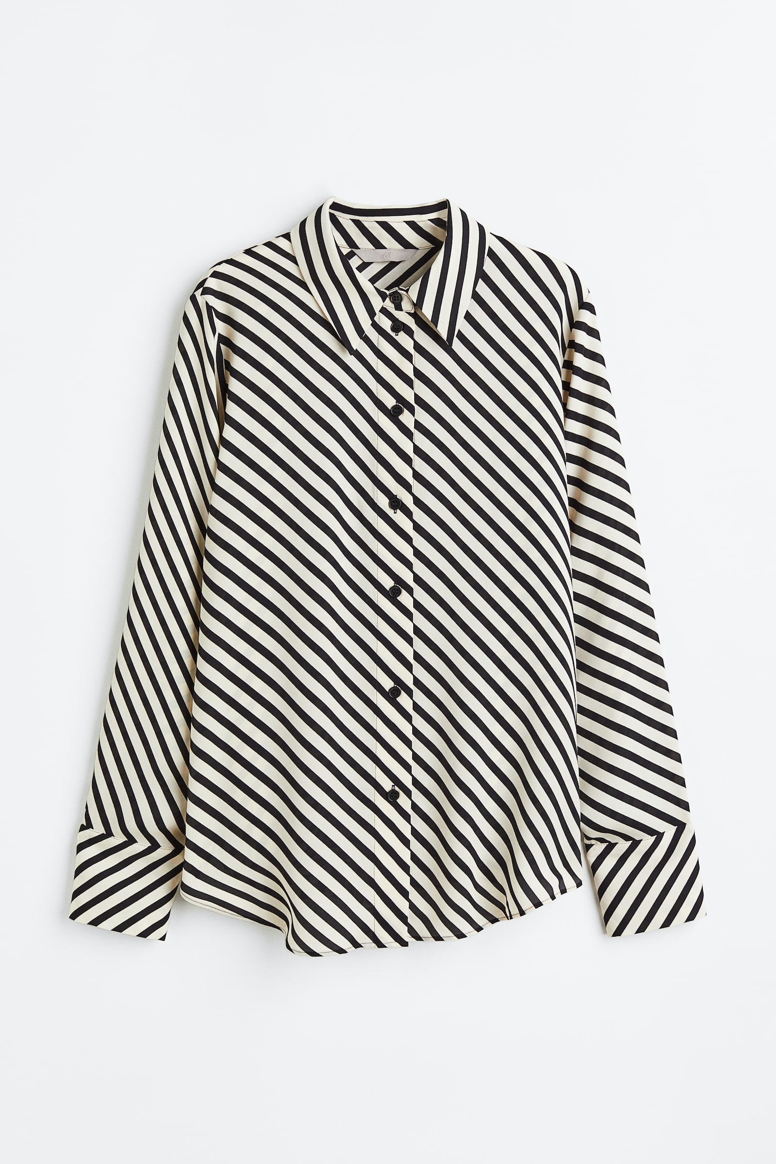 Pointed Collar Shirt - White/Stripe/Light beige/Pattern/Bright pink/Green/Black/Spot/Dark teal/Black/Light pink/Floral/Cream - 1