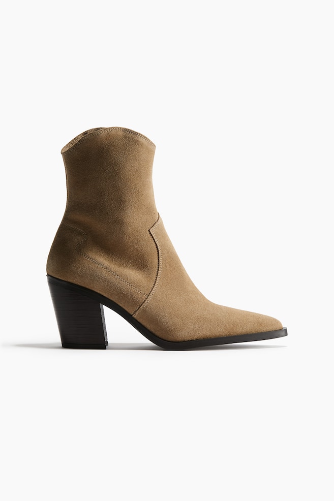 Santiags en cuir - Beige foncé/Noir - 1