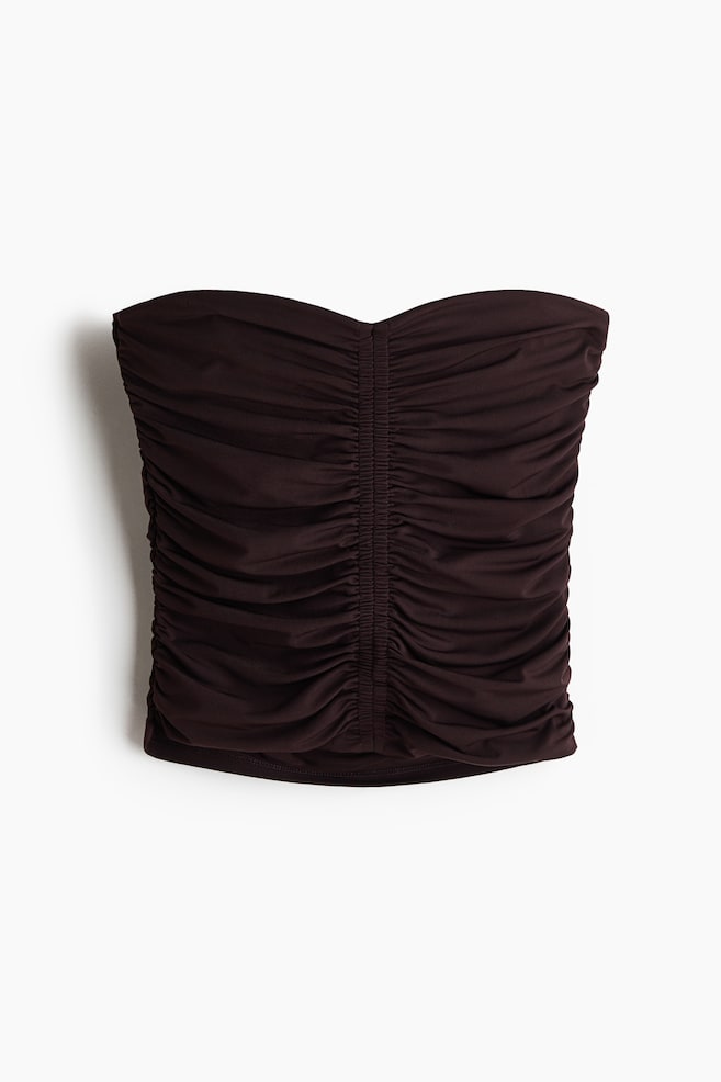 Bandeau Jersey Top - Dark brown/Black - 1